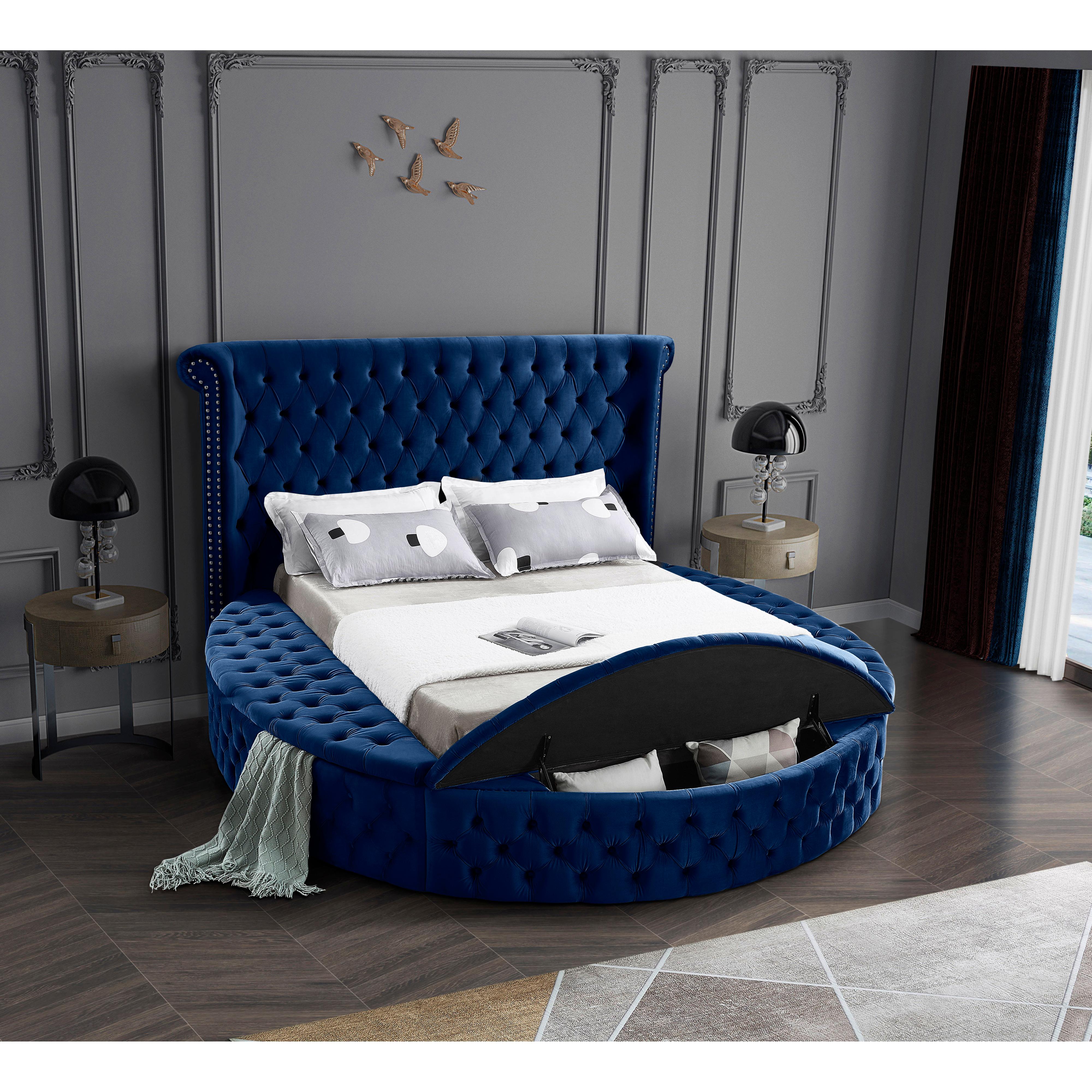 Meridian Luxus Navy Velvet Full Bed (3 Boxes)