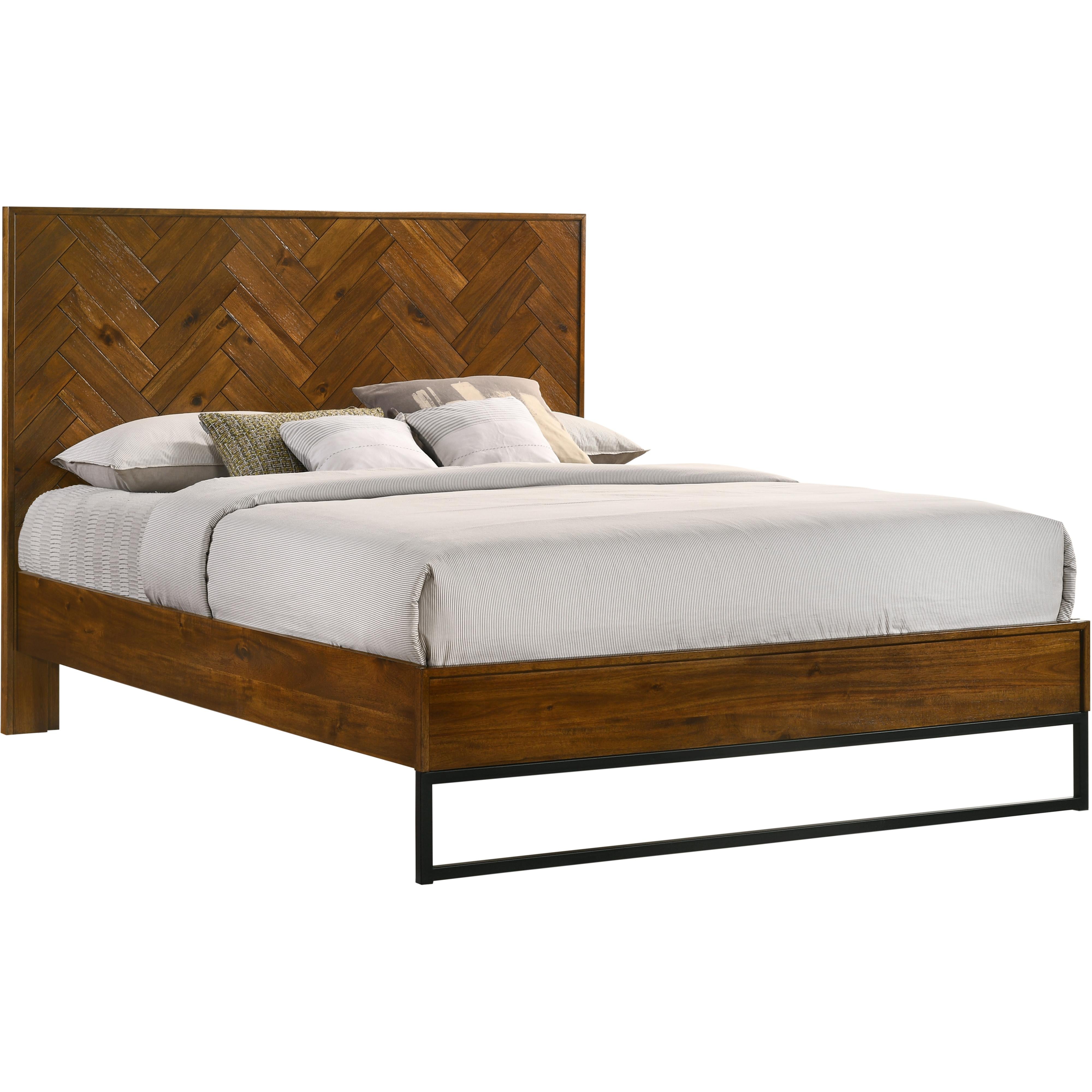 Meridian Reed Antique Coffee Queen Bed (3 Boxes)