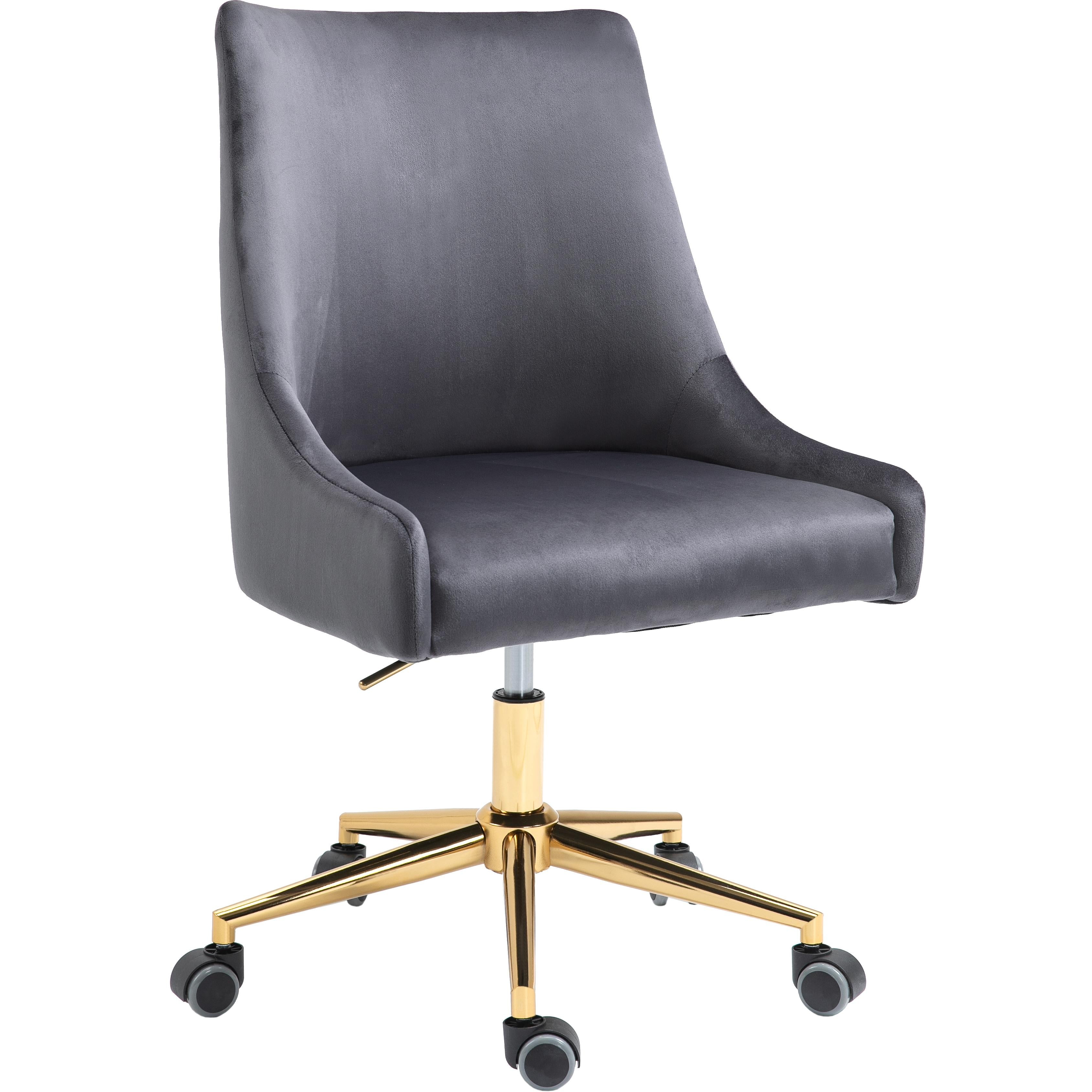 Meridian Karina Grey Velvet Office Chair