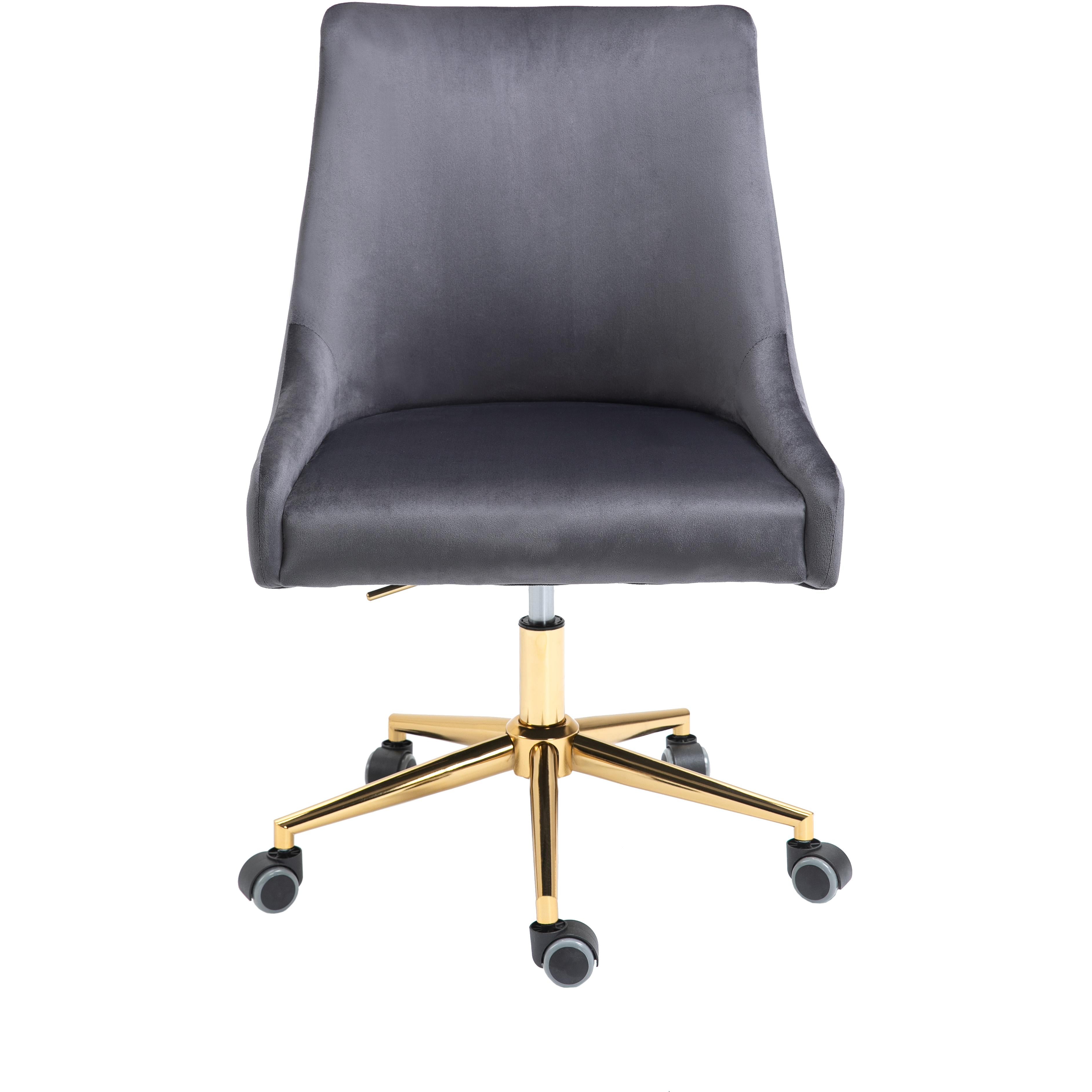 Meridian Karina Grey Velvet Office Chair