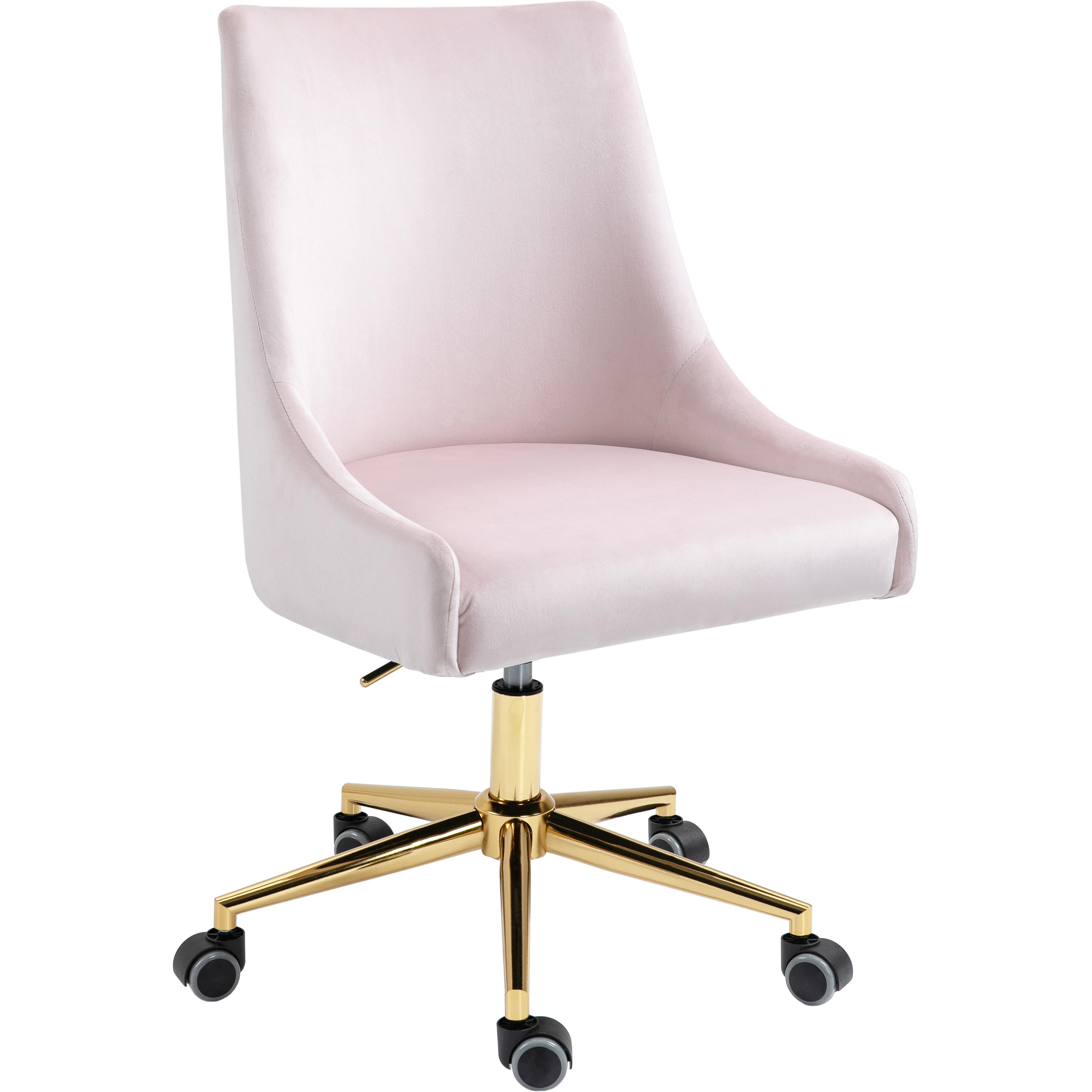 Meridian Karina Pink Velvet Office Chair