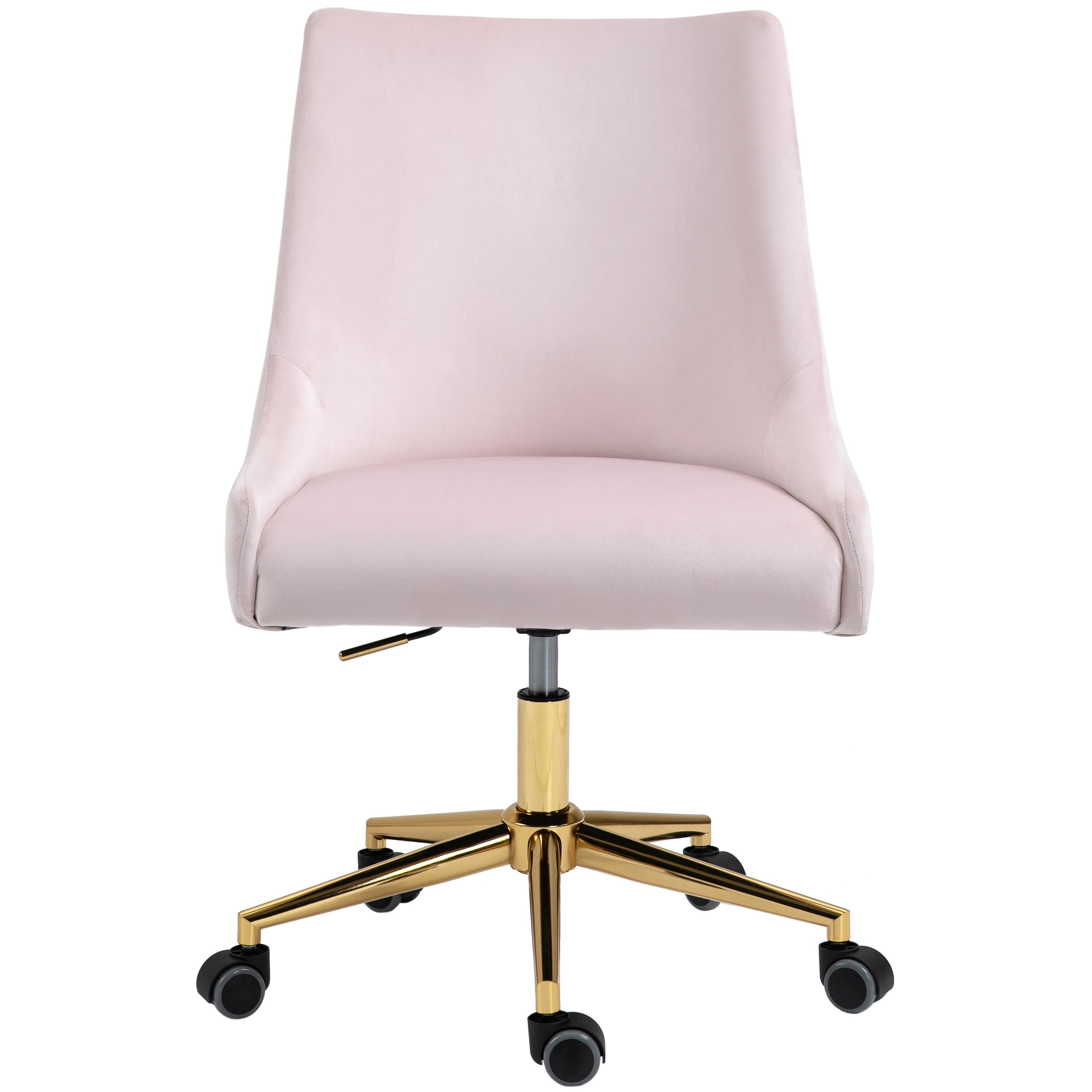 Meridian Karina Pink Velvet Office Chair