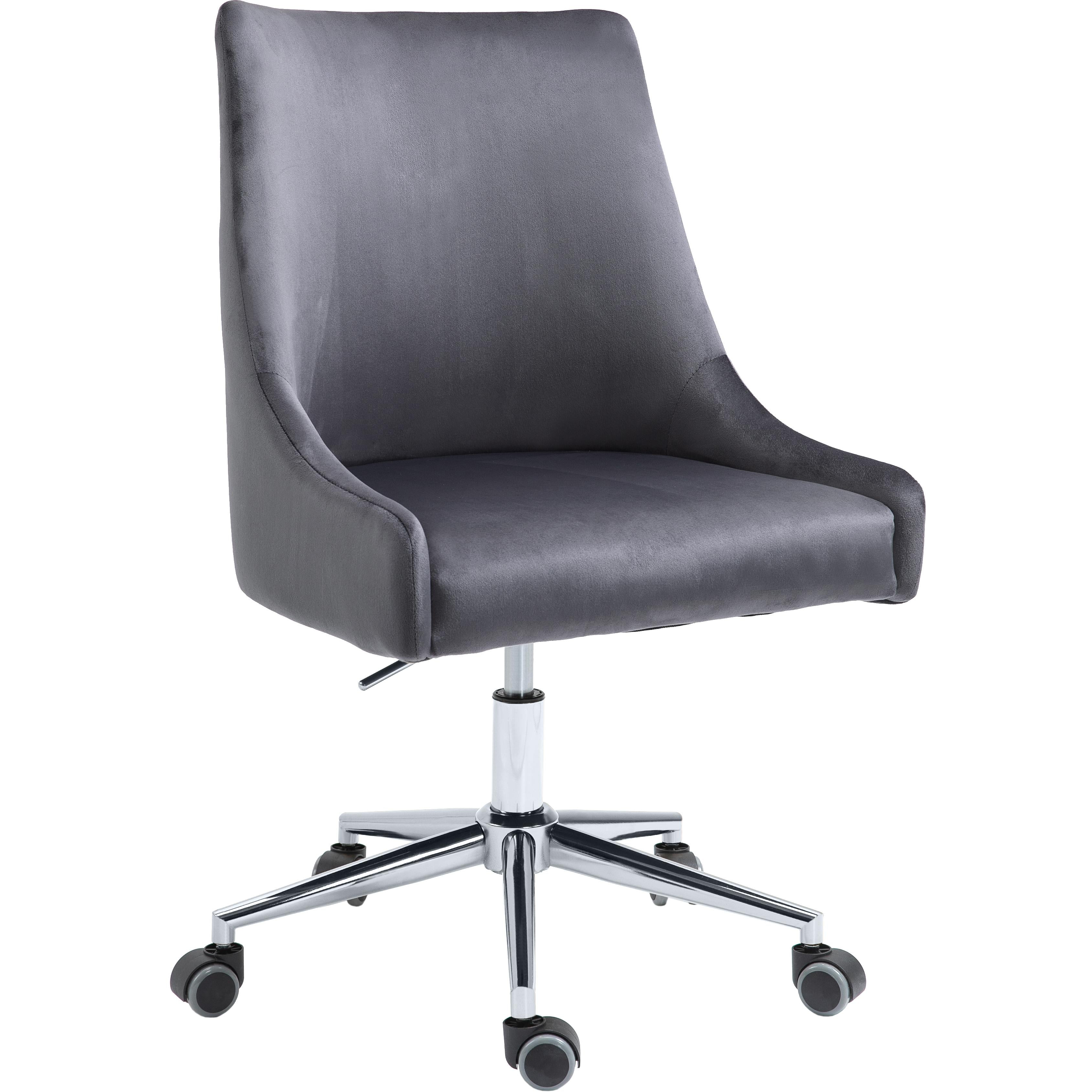 Meridian Karina Grey Velvet Office Chair