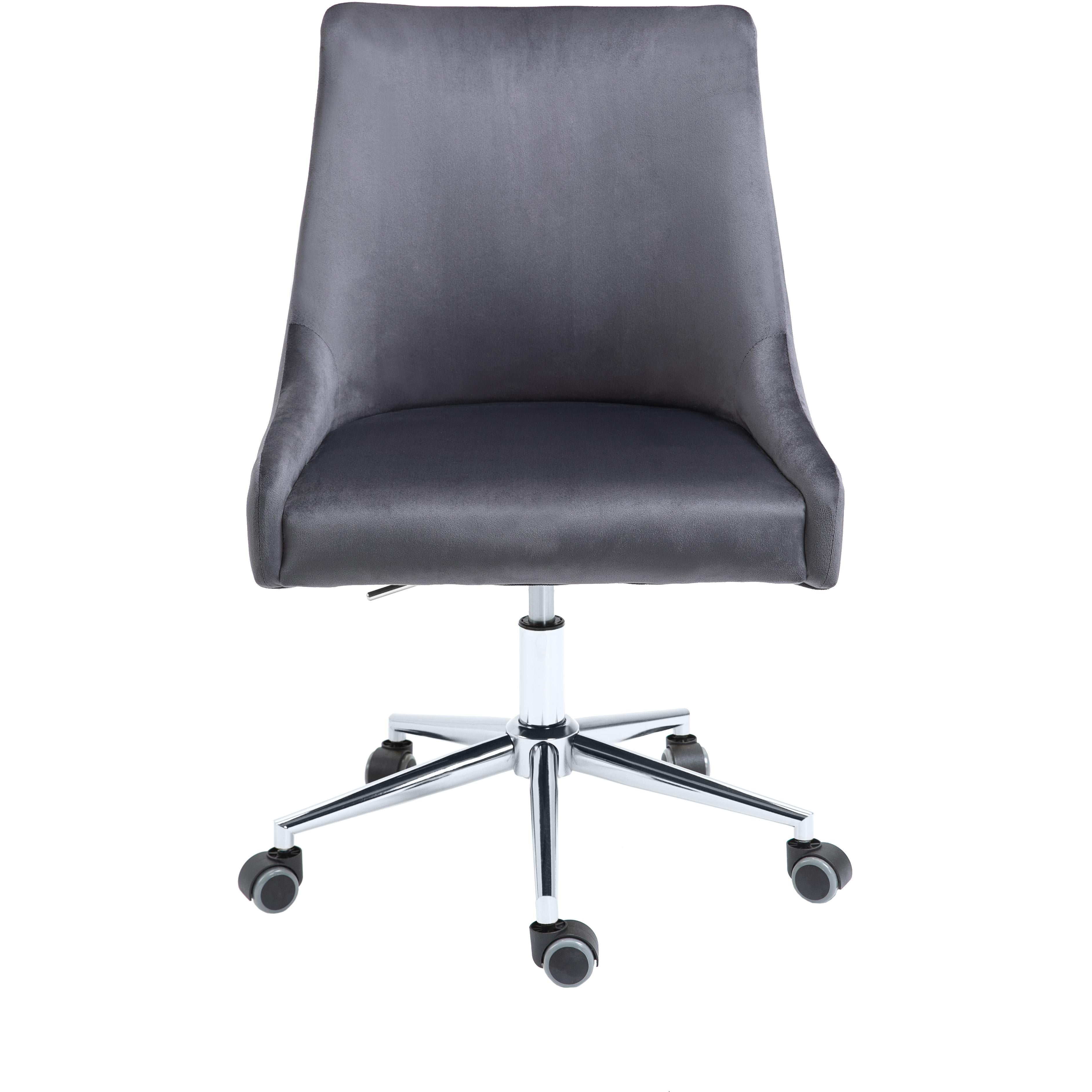 Meridian Karina Grey Velvet Office Chair