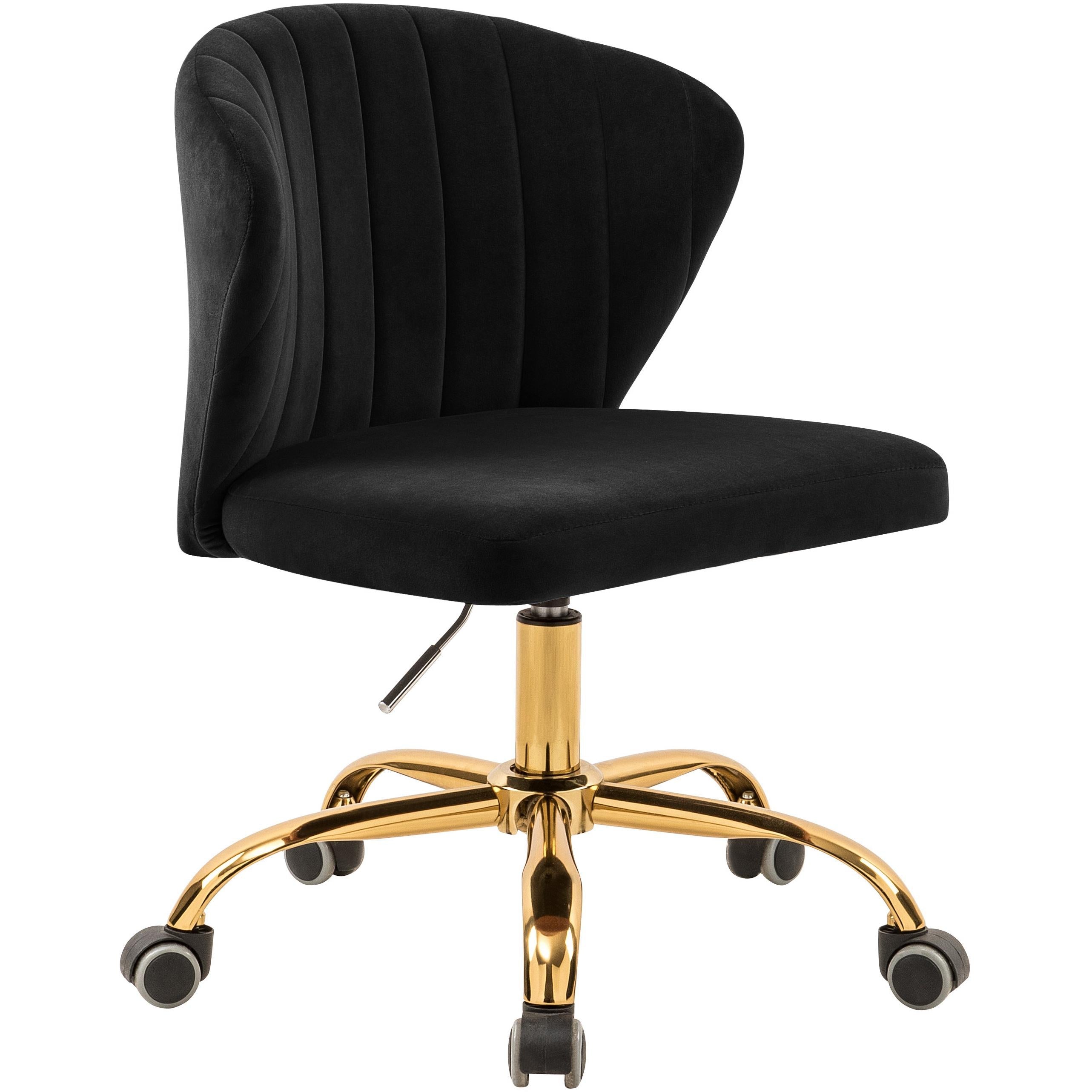 Meridian Finley Black Velvet Office Chair