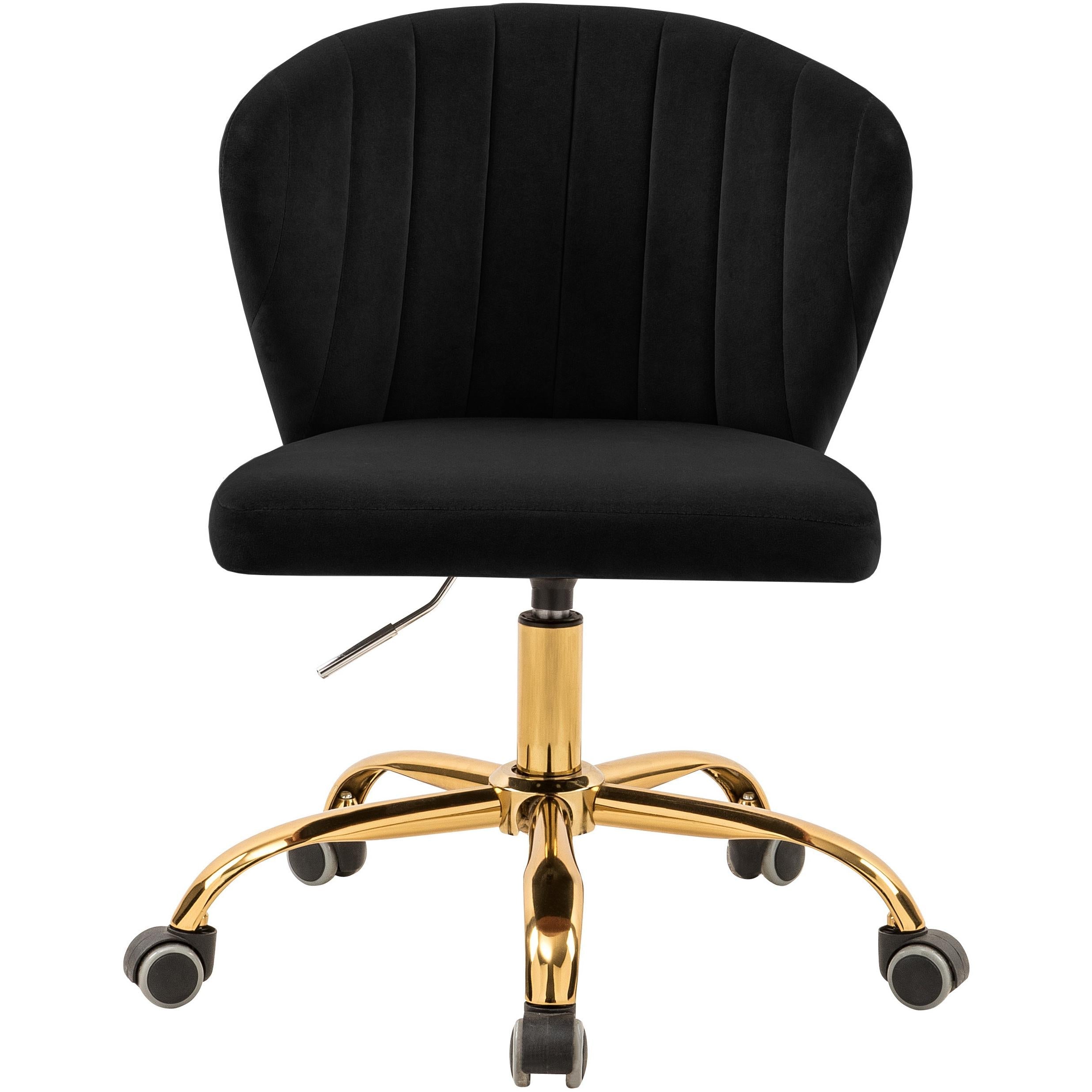 Meridian Finley Black Velvet Office Chair