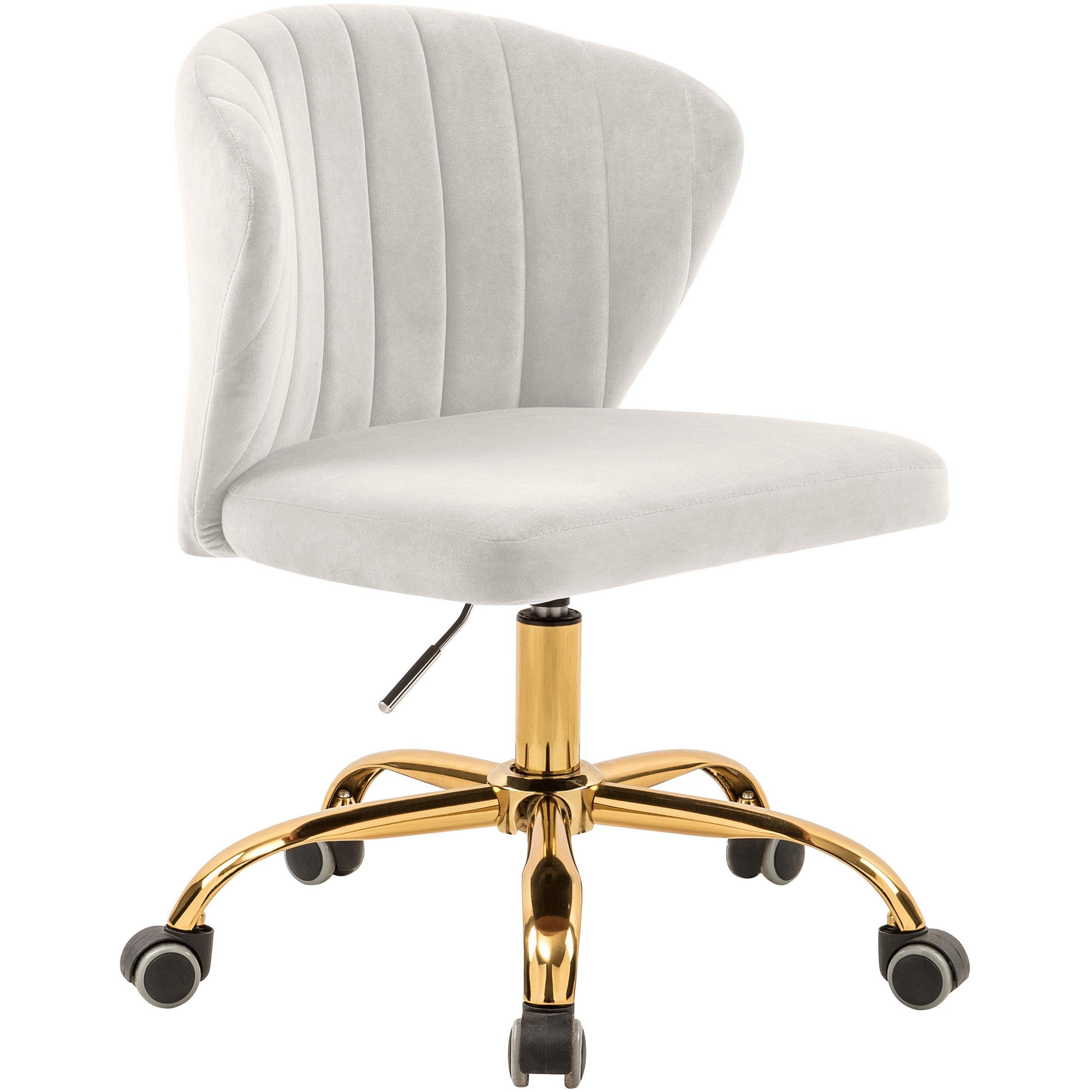 Meridian Finley Cream Velvet Office Chair