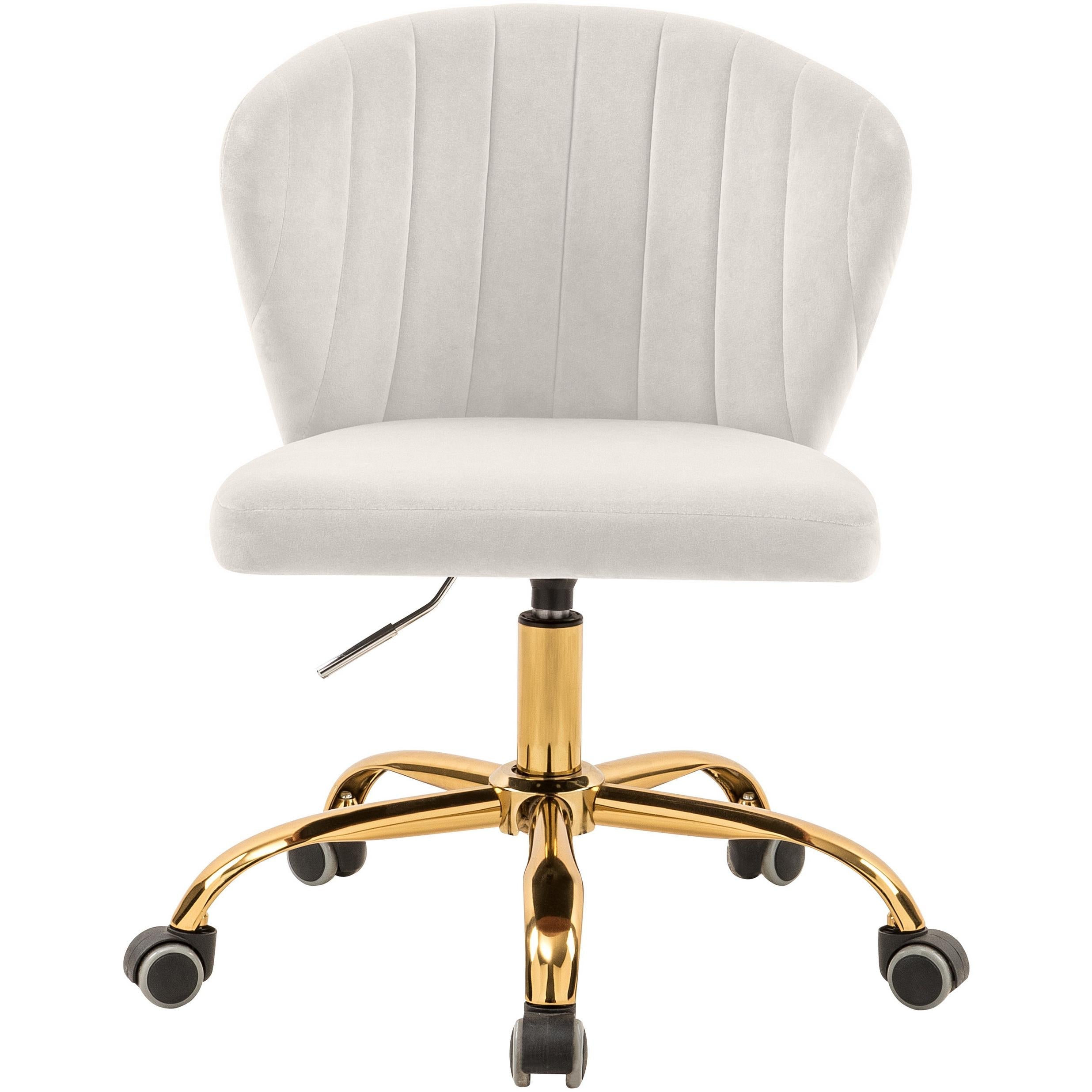 Meridian Finley Cream Velvet Office Chair