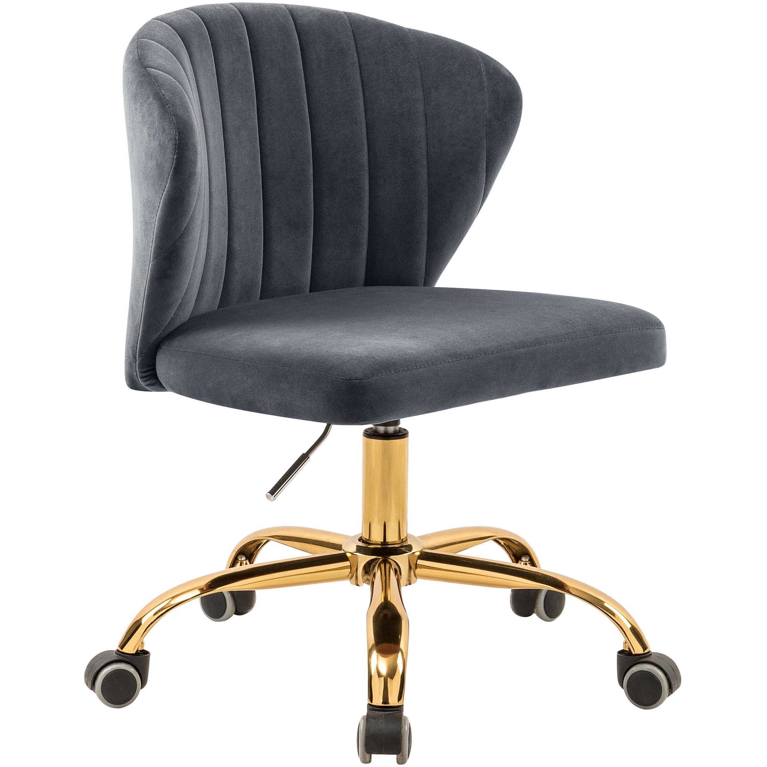 Meridian Finley Grey Velvet Office Chair