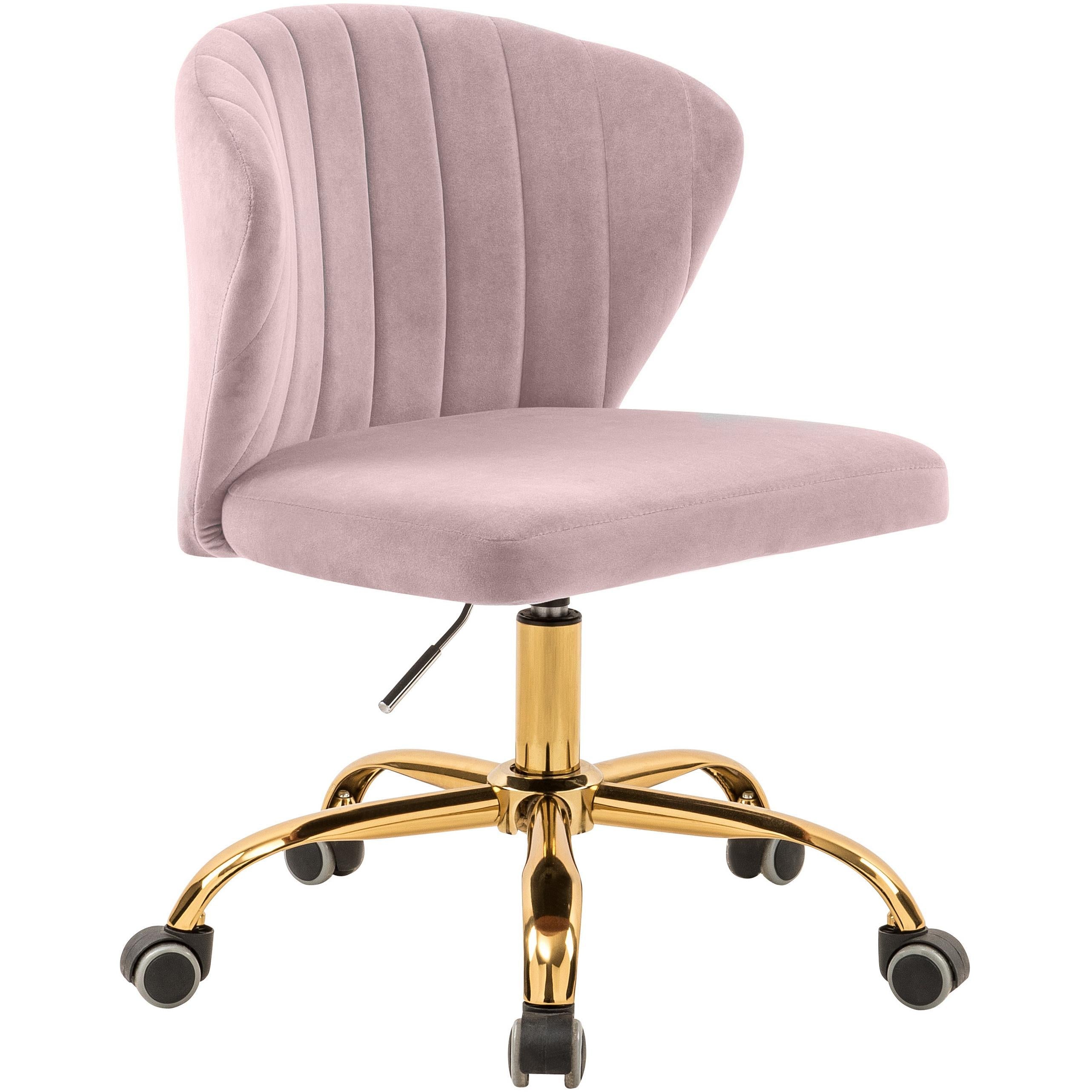Meridian Finley Pink Velvet Office Chair