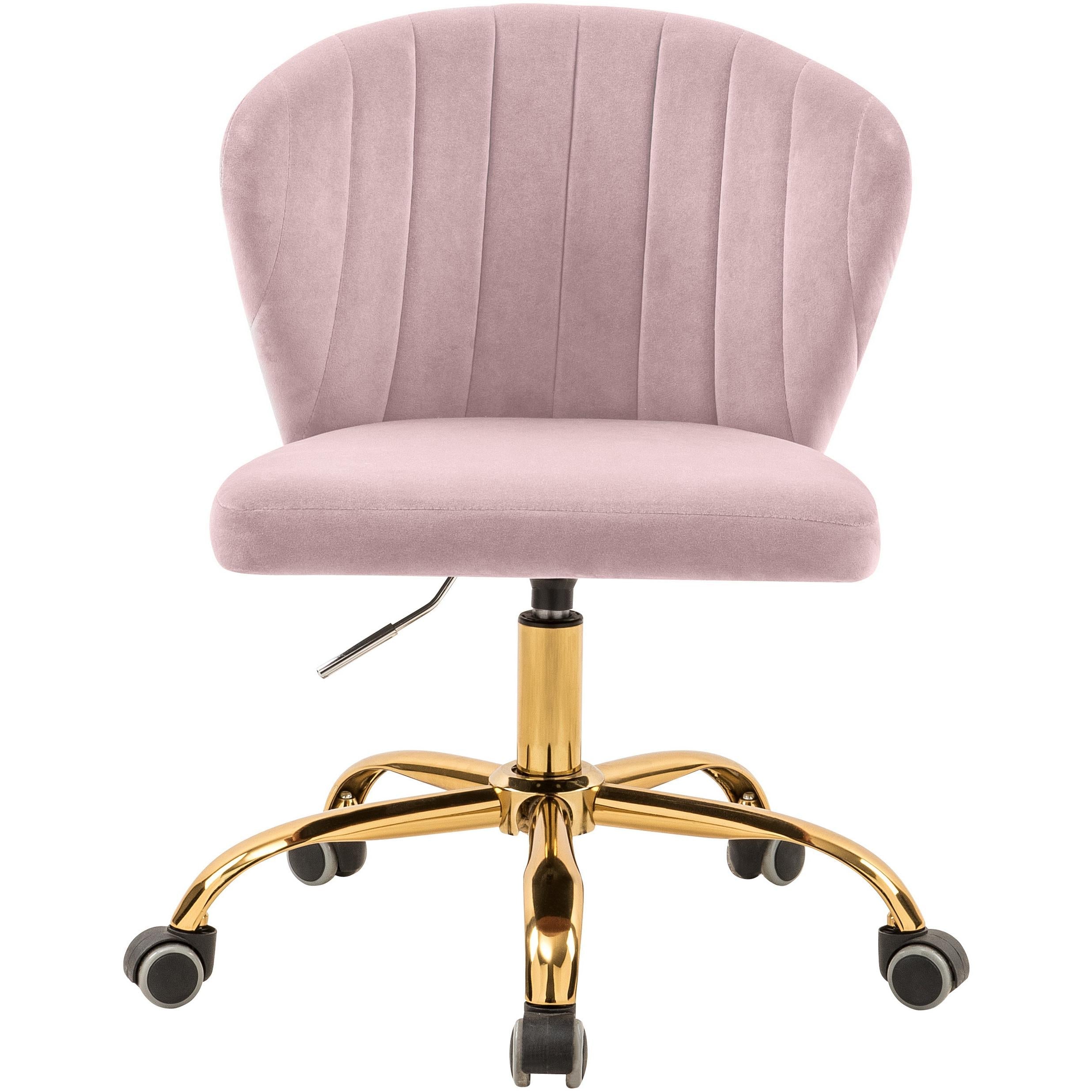 Meridian Finley Pink Velvet Office Chair