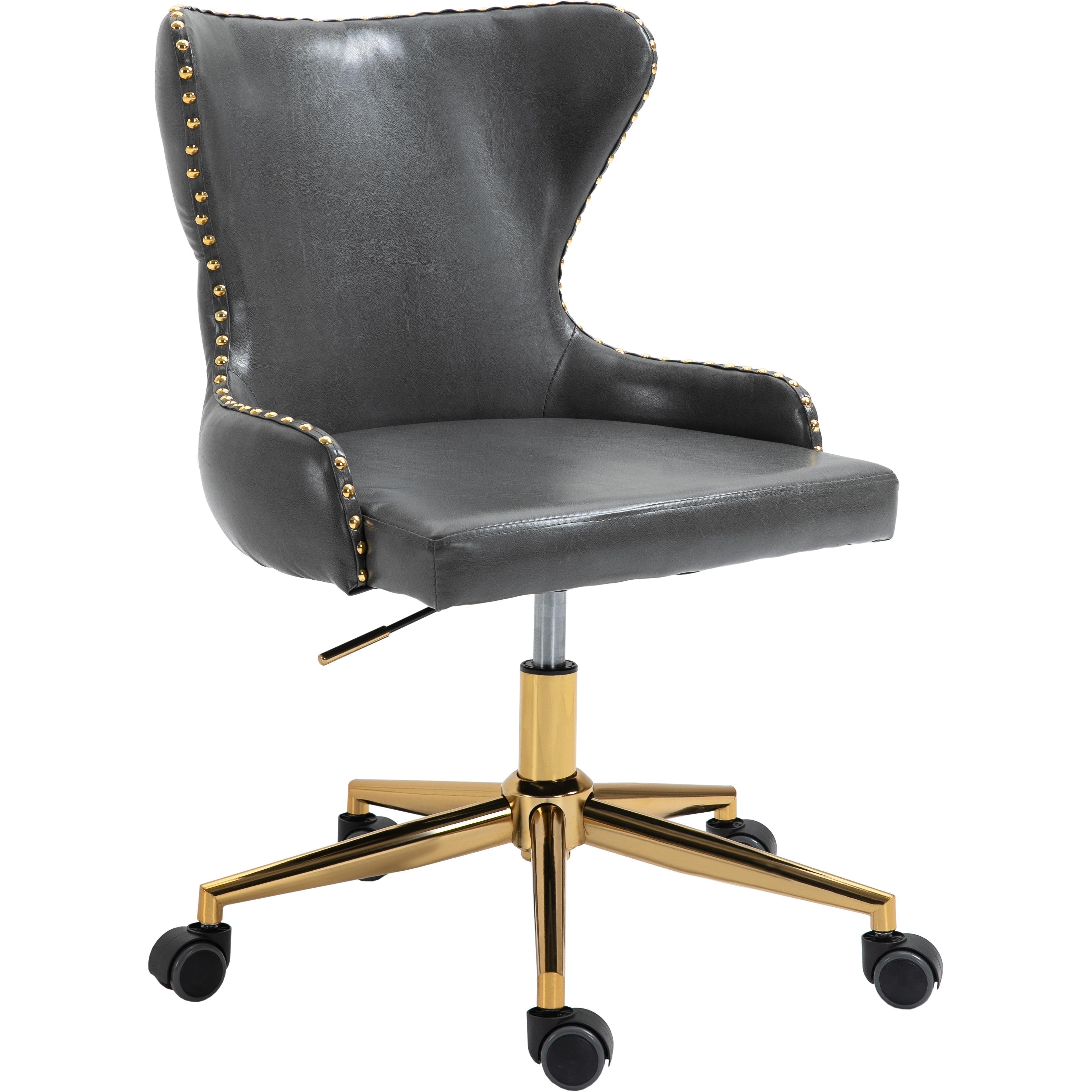 Meridian Hendrix Grey Vegan Leather Office Chair