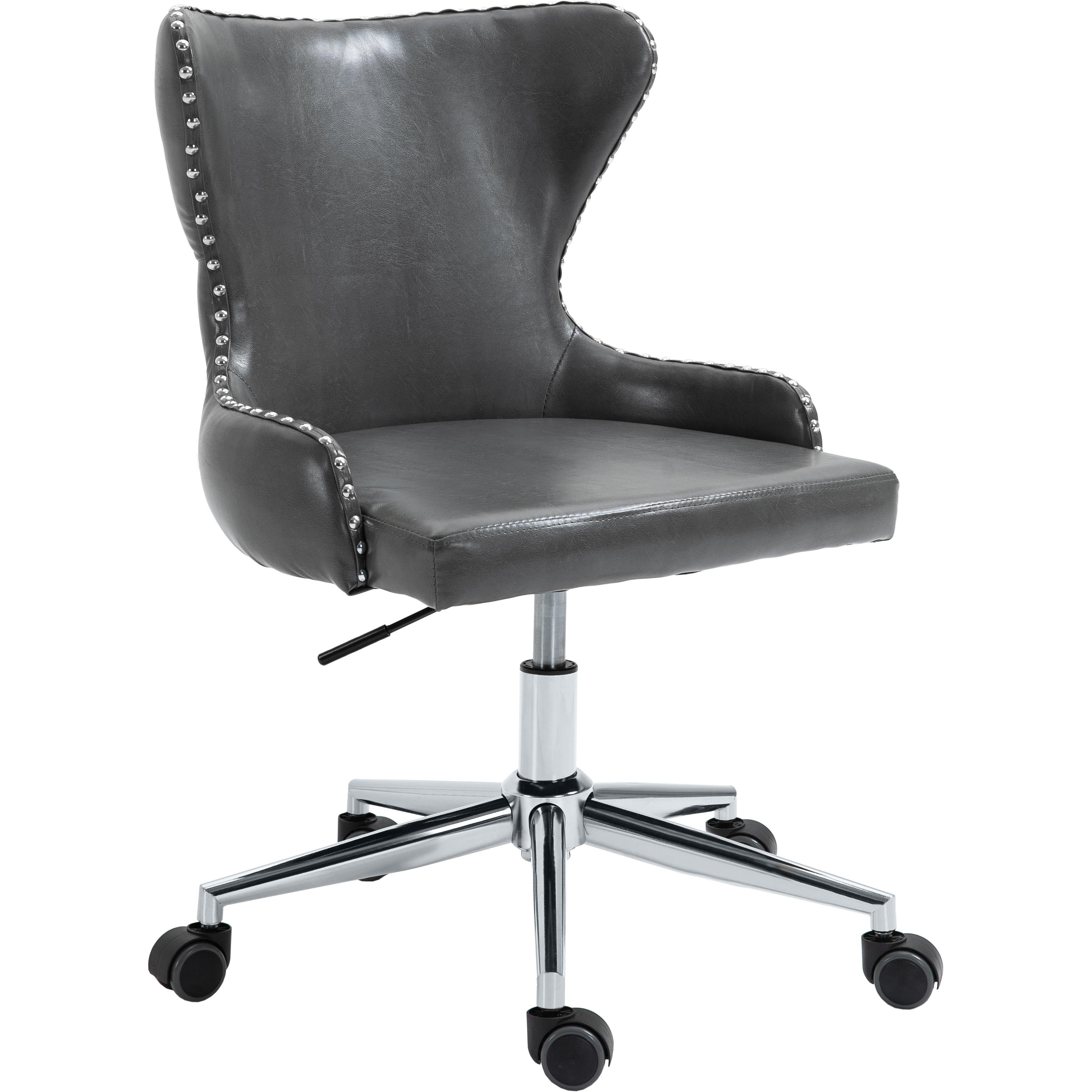 Meridian Hendrix Grey Vegan Leather Office Chair