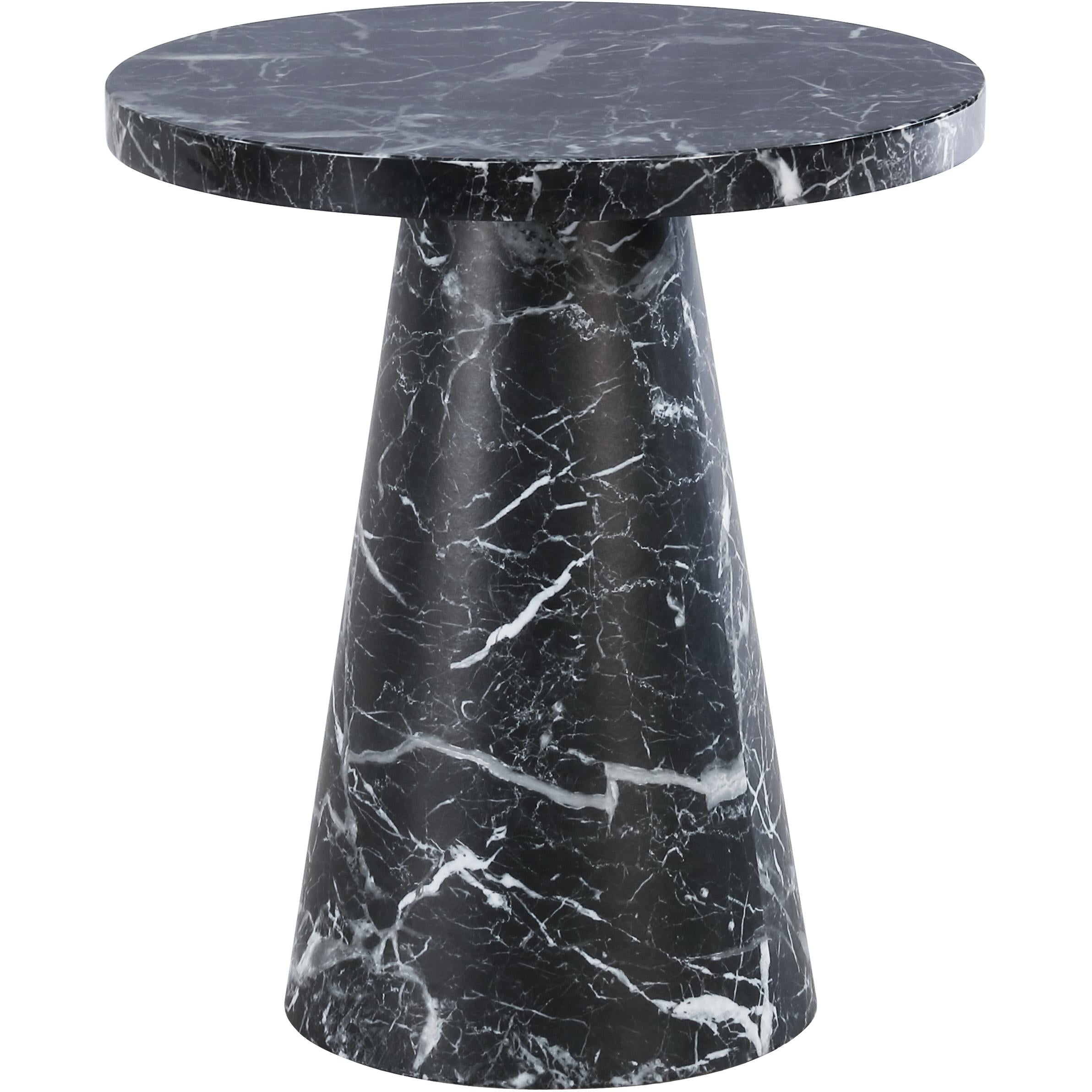 Meridian Omni Black Faux Marble End Table