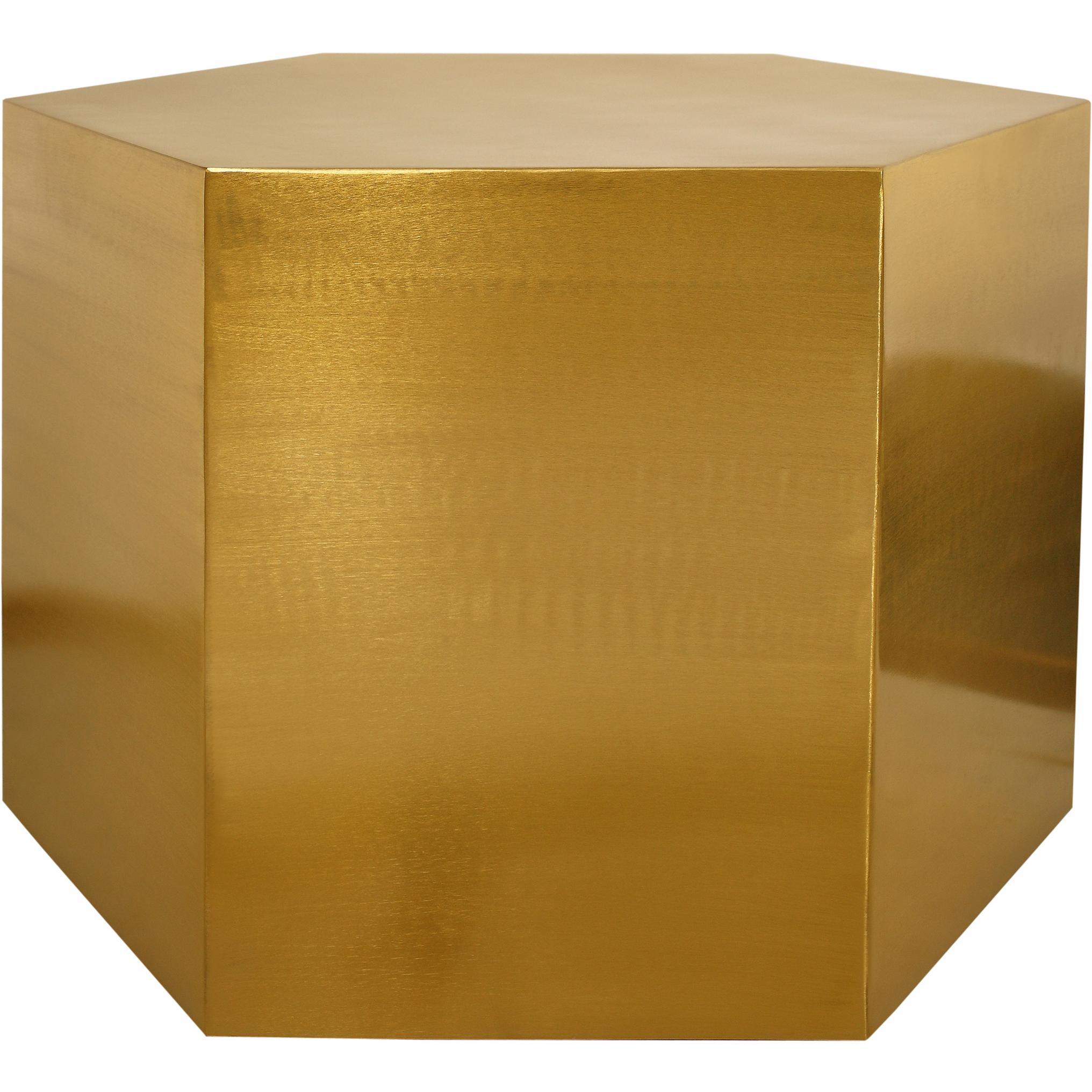Meridian Hexagon Brushed Gold Coffee Table