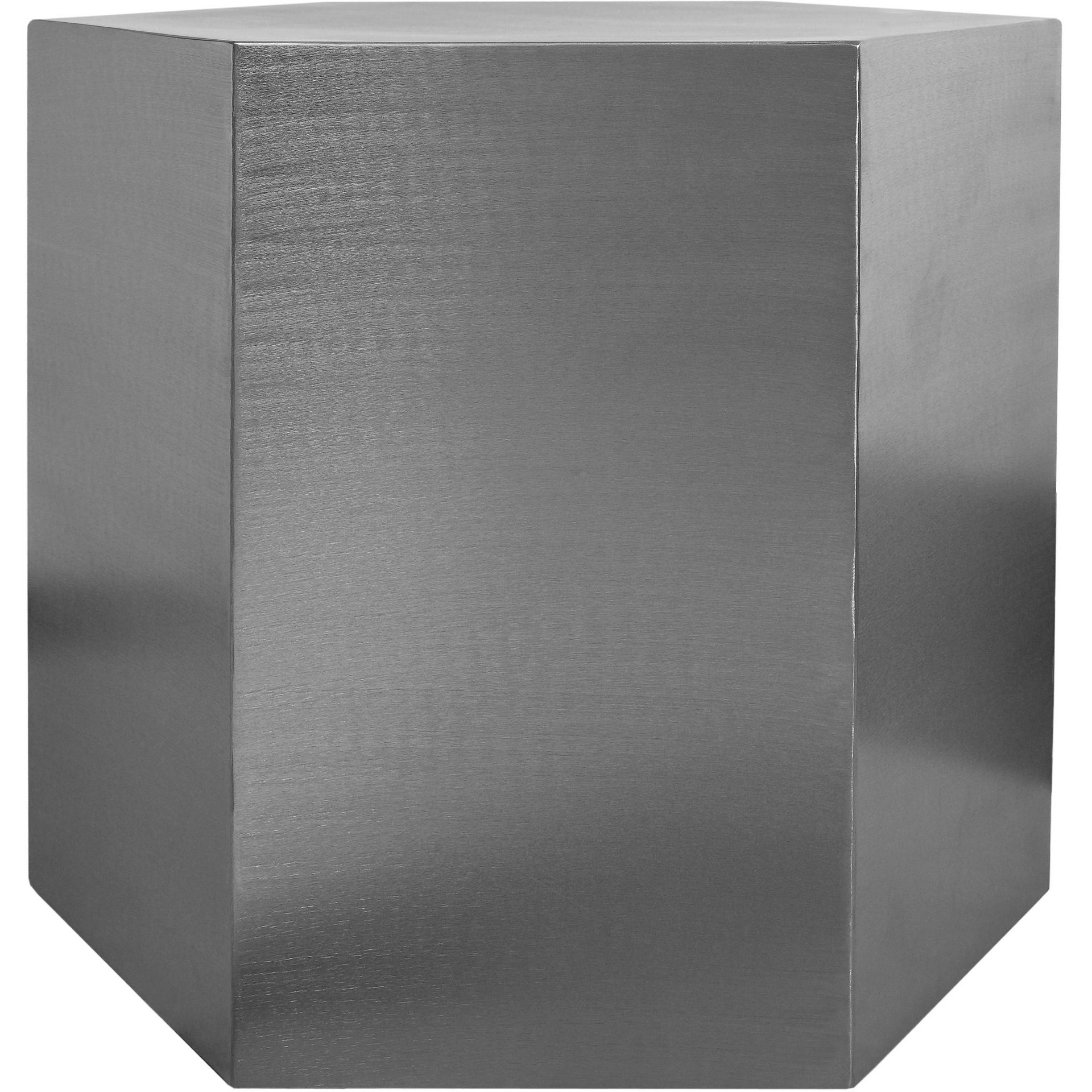 Meridian Hexagon Brushed Chrome End Table