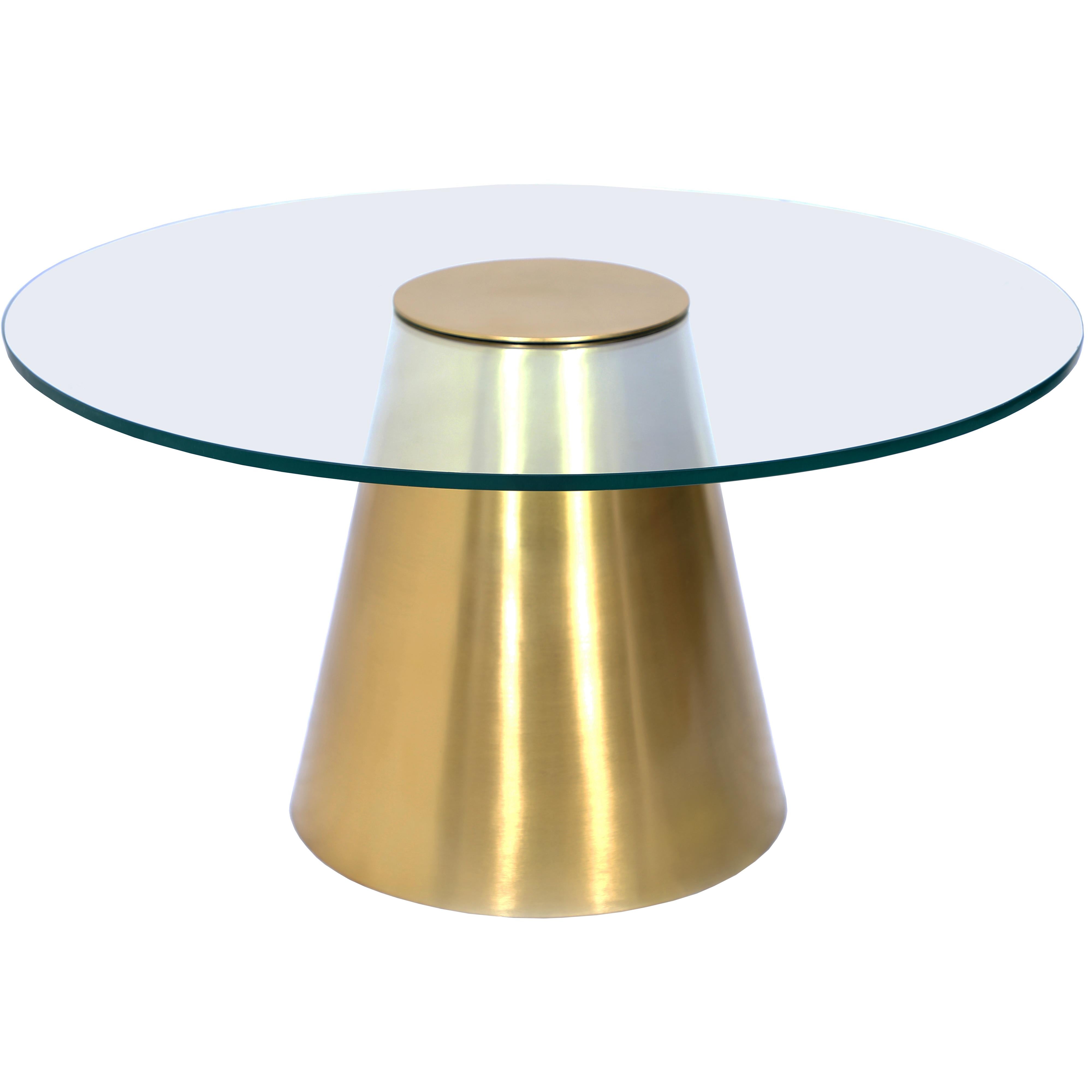 Meridian Glassimo Brushed Gold Coffee Table
