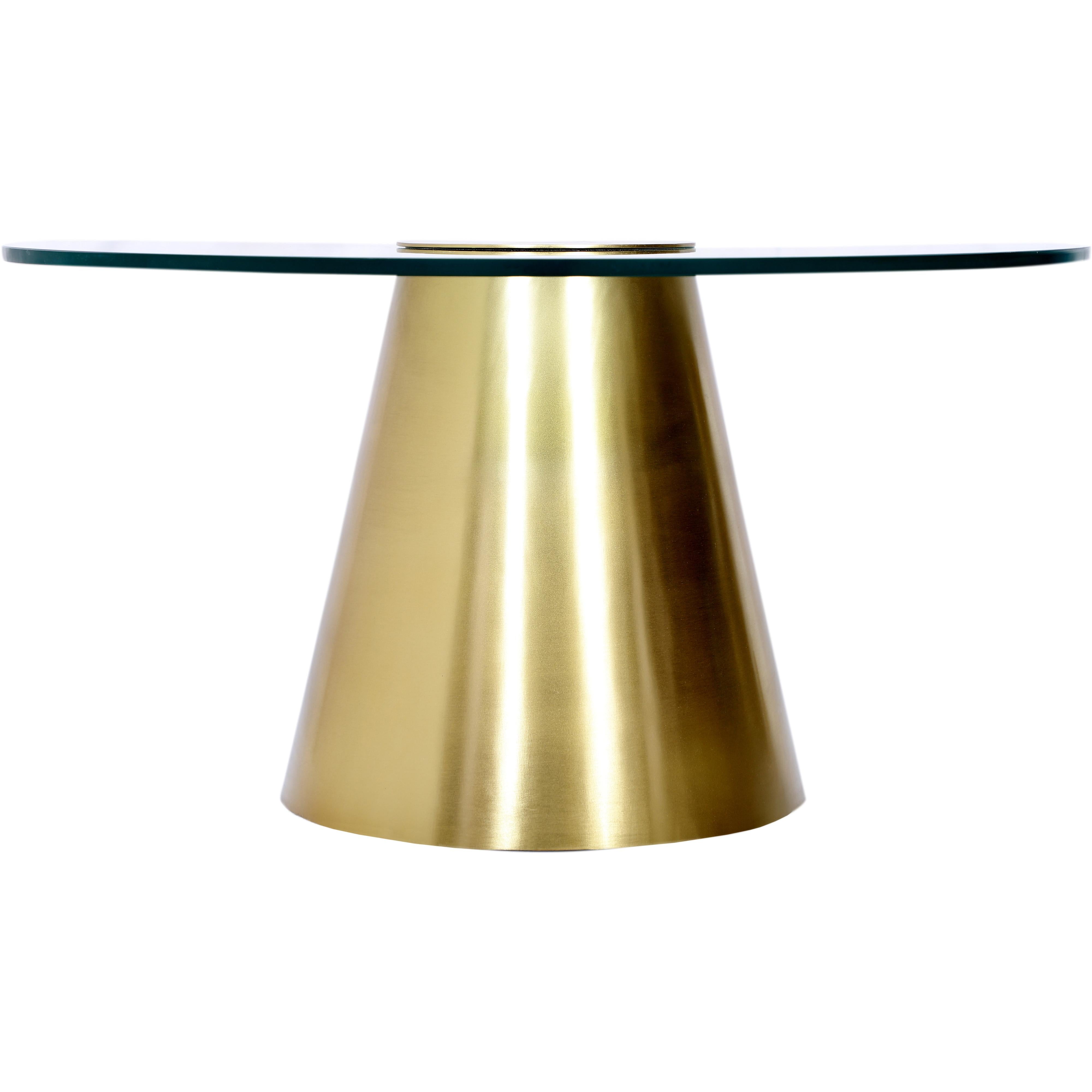 Meridian Glassimo Brushed Gold Coffee Table