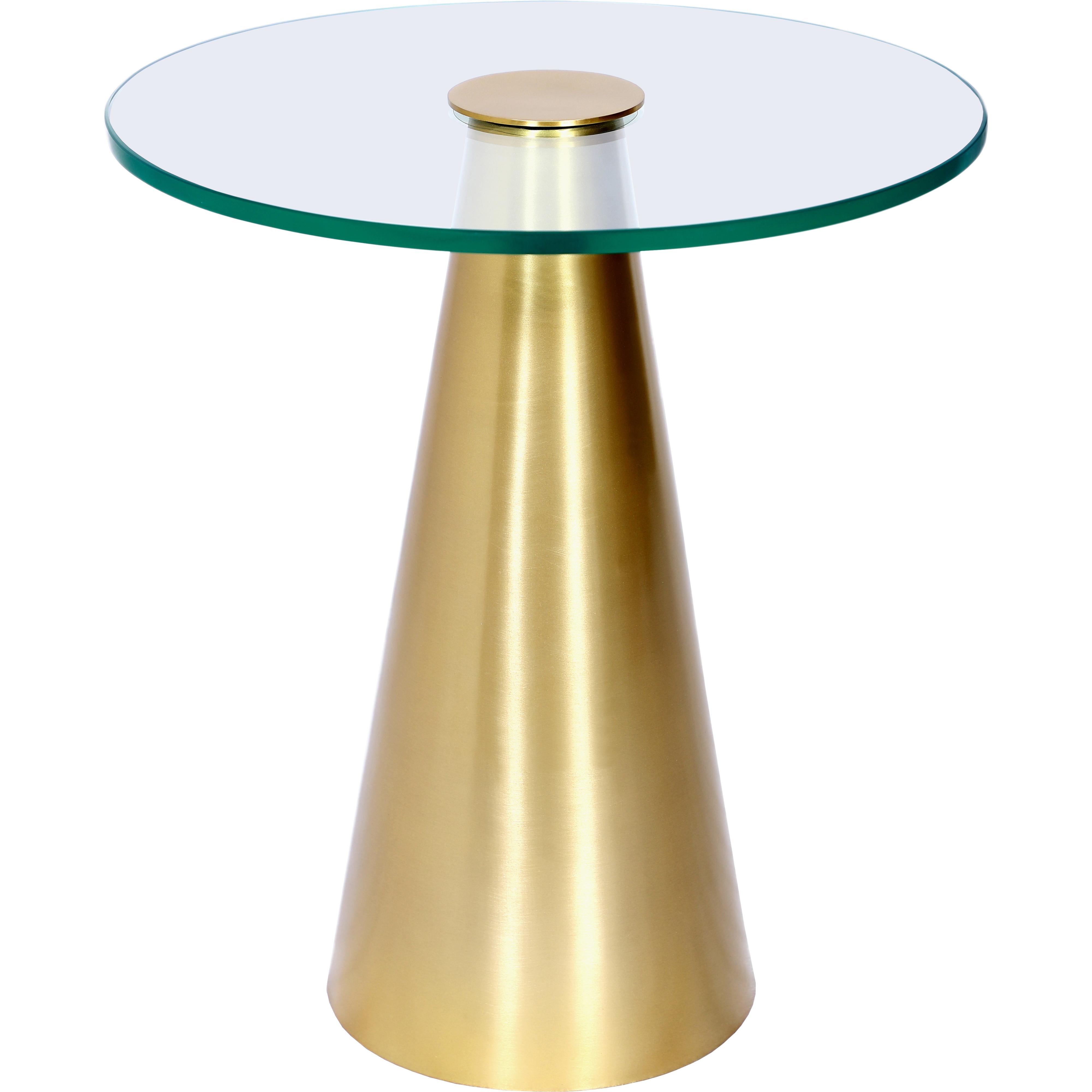 Meridian Glassimo Brushed Gold End Table