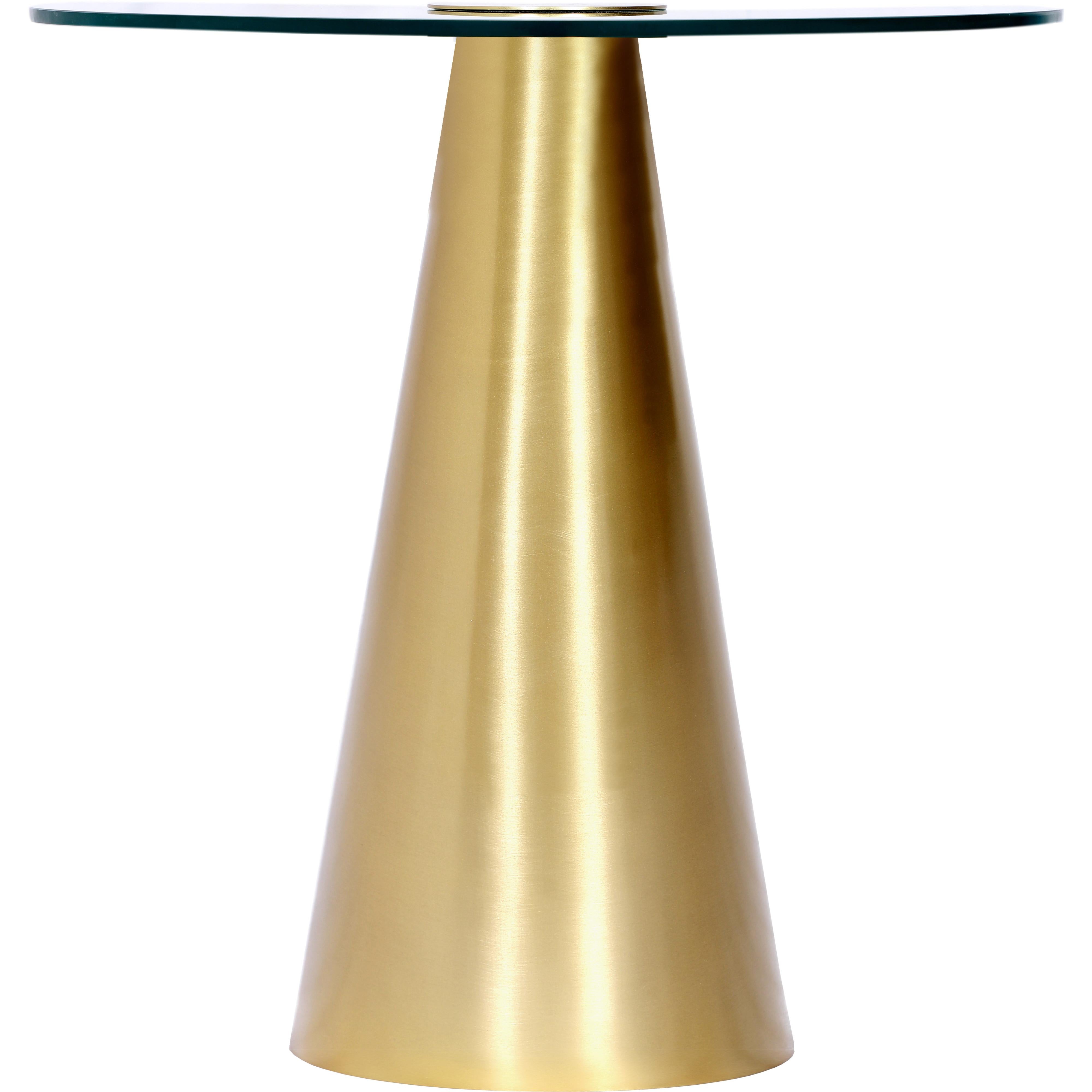Meridian Glassimo Brushed Gold End Table