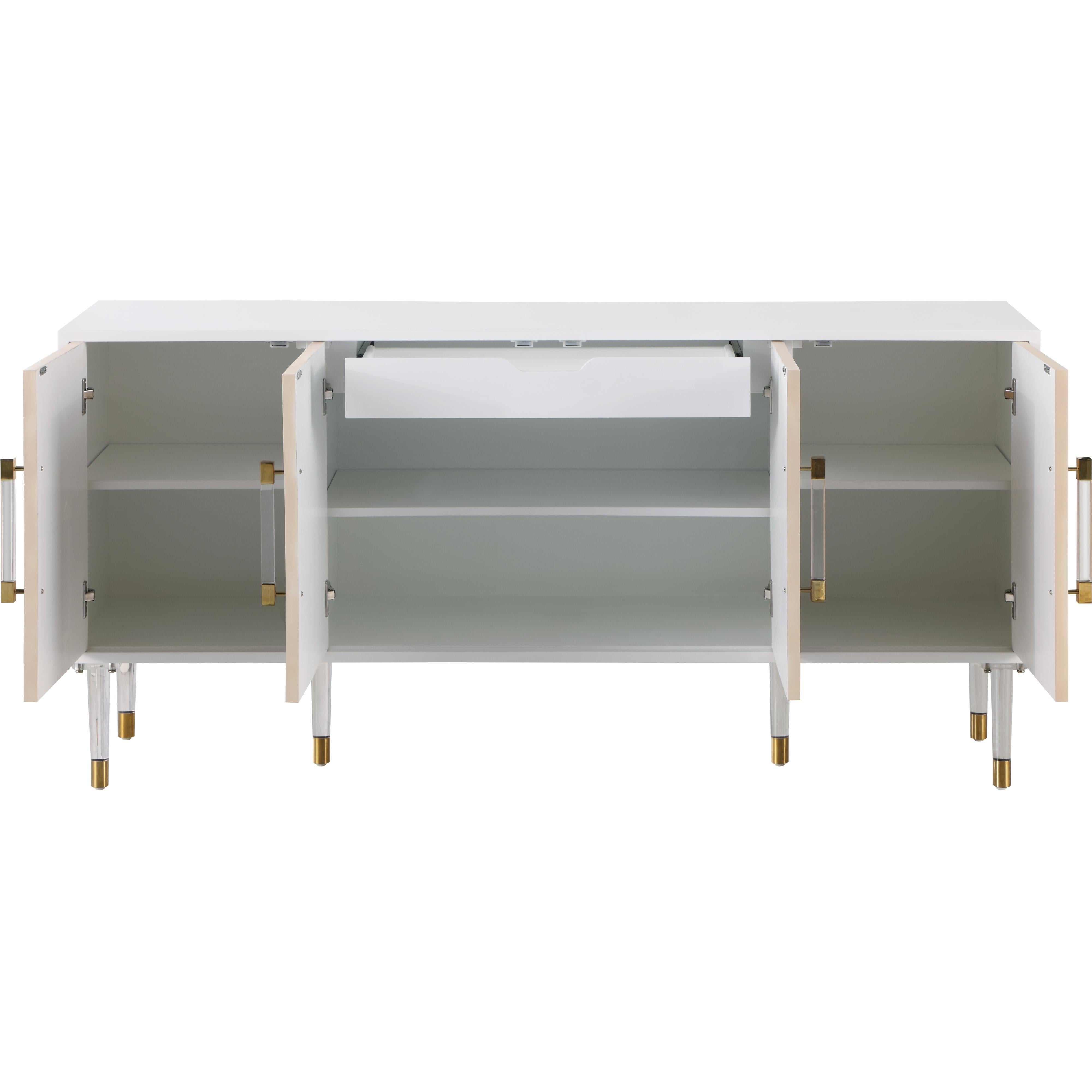 Meridian Jive White Lacquer Sideboard/Buffet