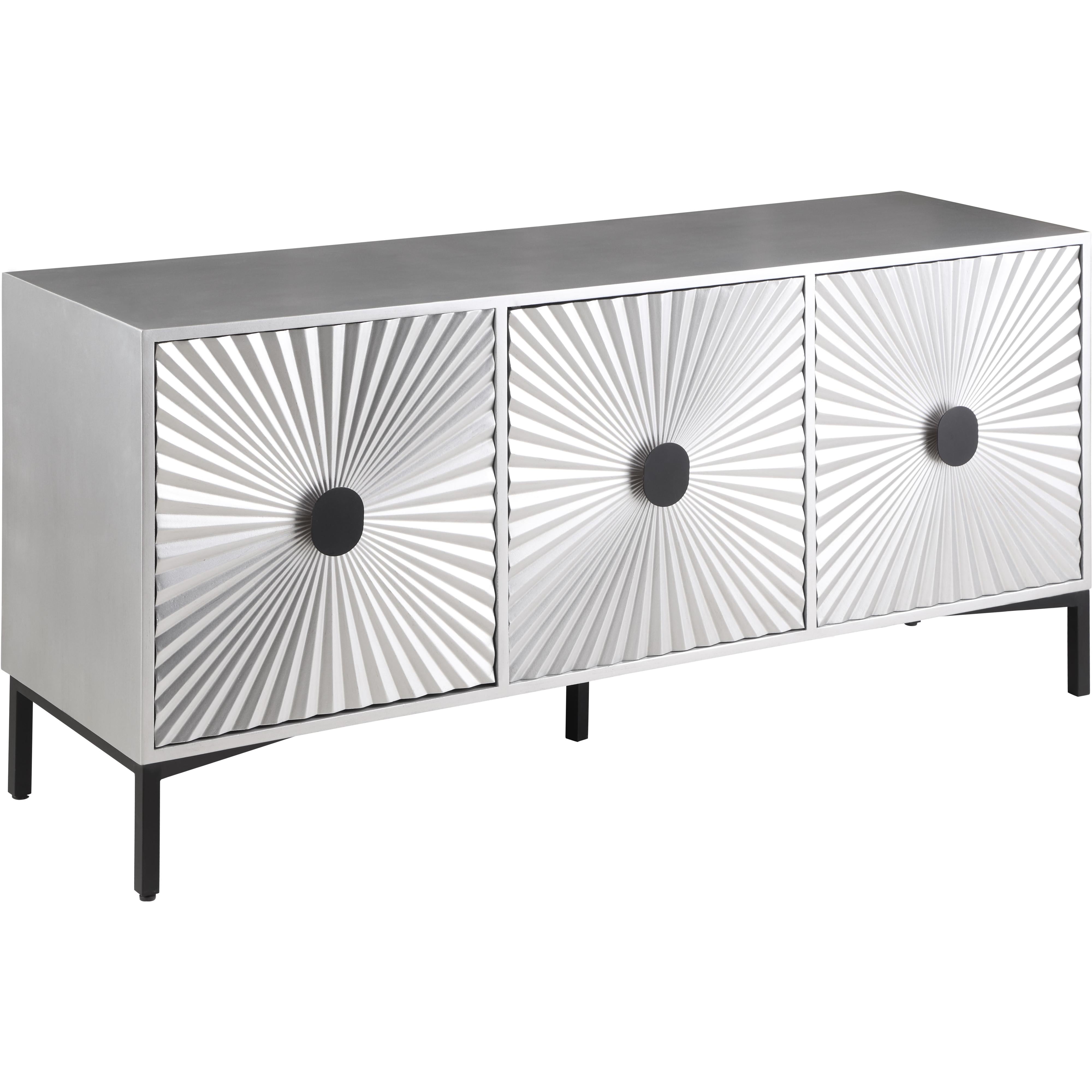 Meridian Glitz Antique Silver Sideboard/Buffet