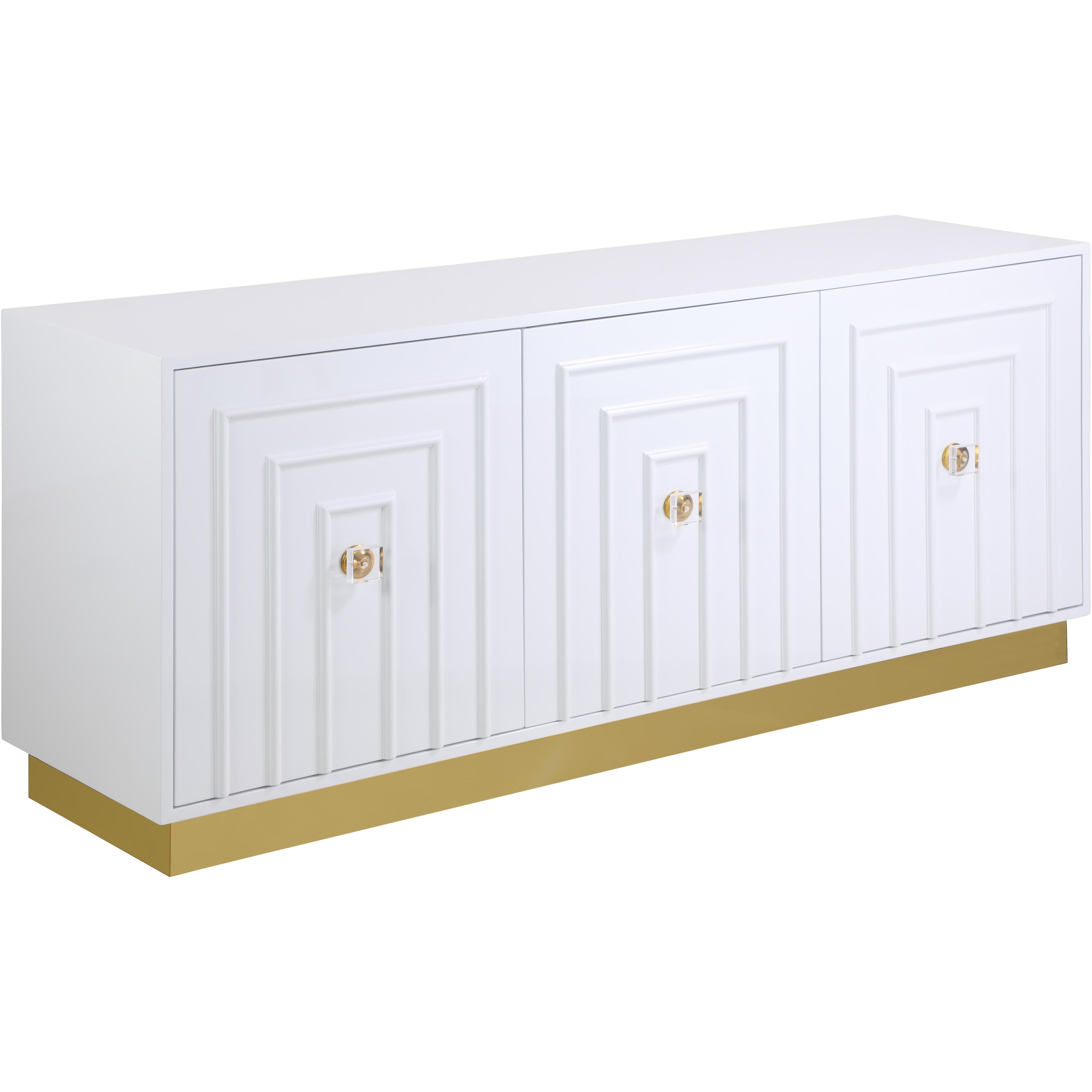 Meridian Cosmopolitan White Lacquer Sideboard/Buffet