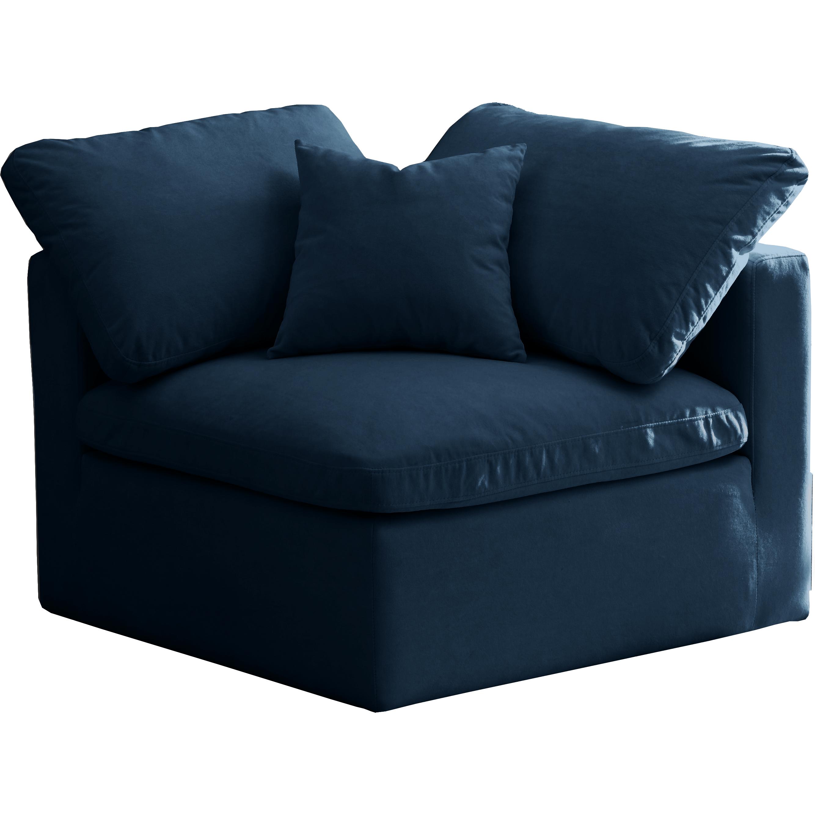 Meridian Plush Navy Velvet Standard Comfort Modular Corner Chair