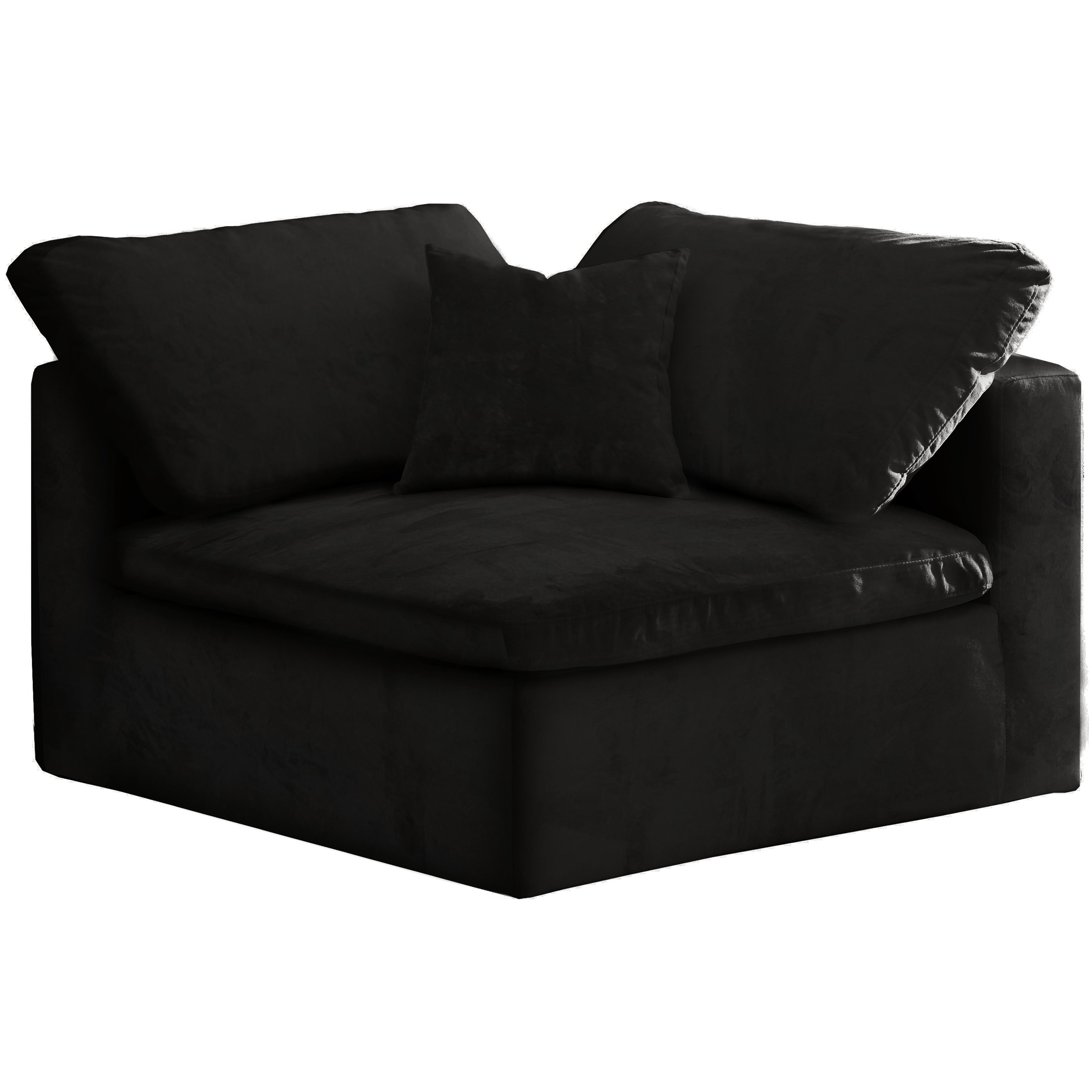 Meridian Cozy Black Velvet Chair