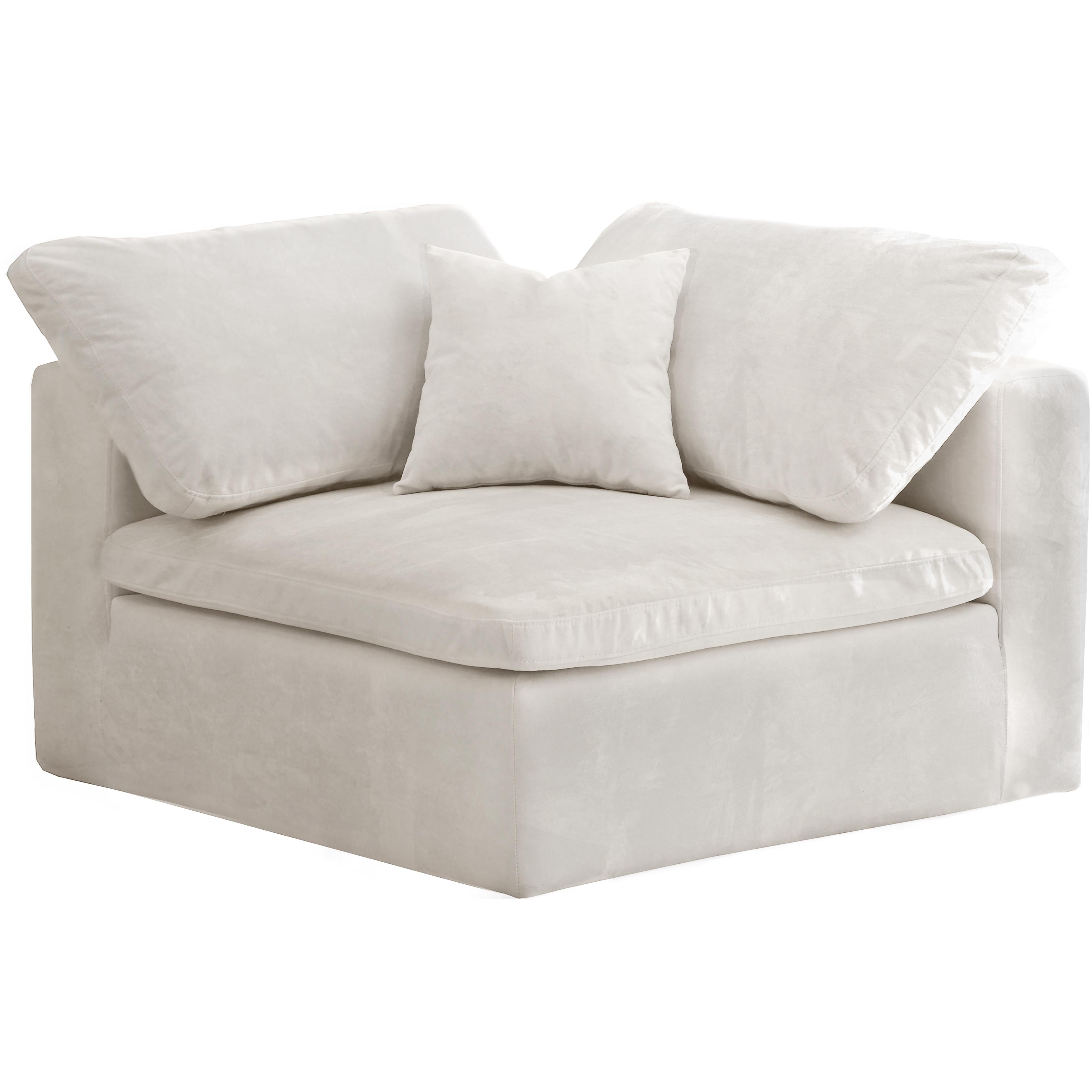 Meridian Cozy Cream Velvet Chair