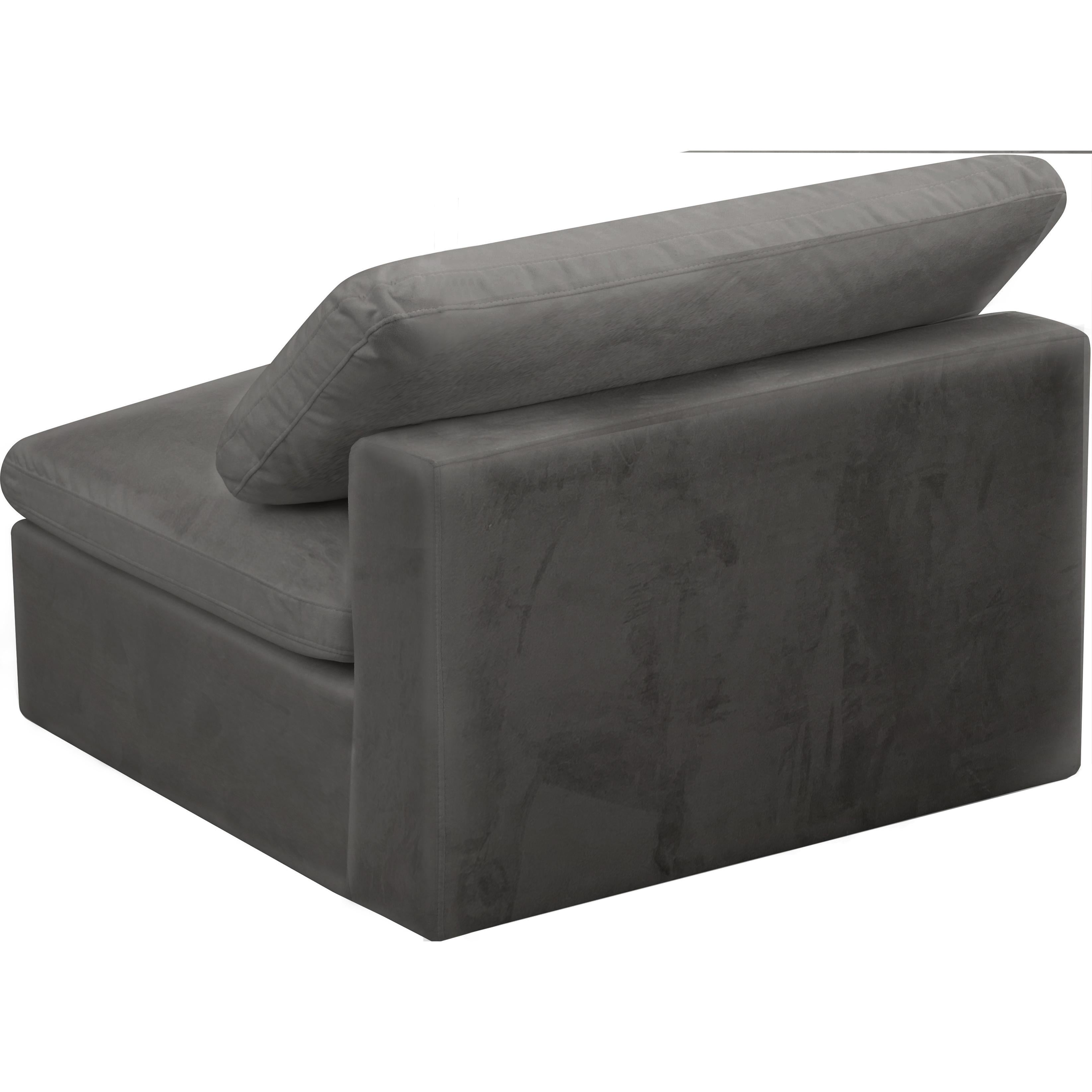 Meridian Cozy Grey Velvet Chair