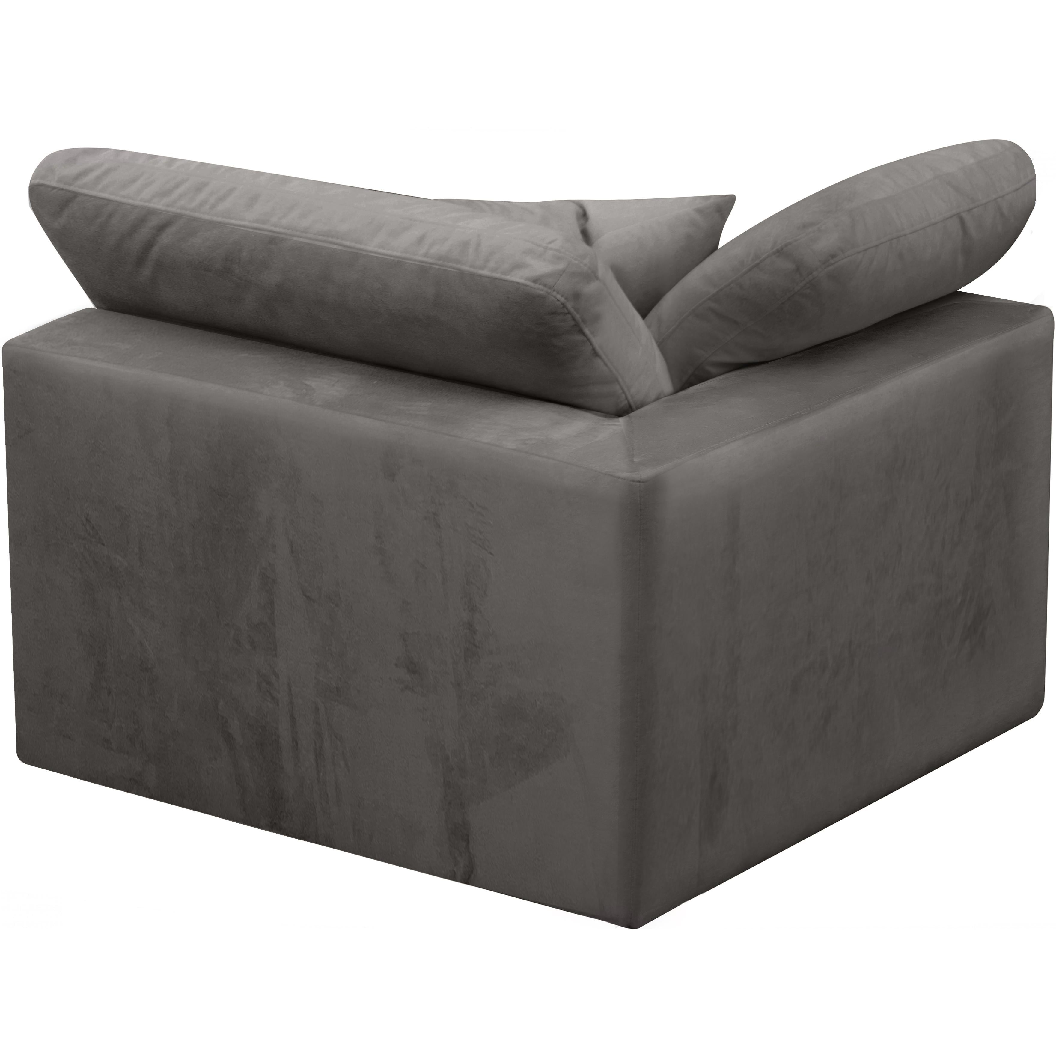 Meridian Cozy Grey Velvet Chair