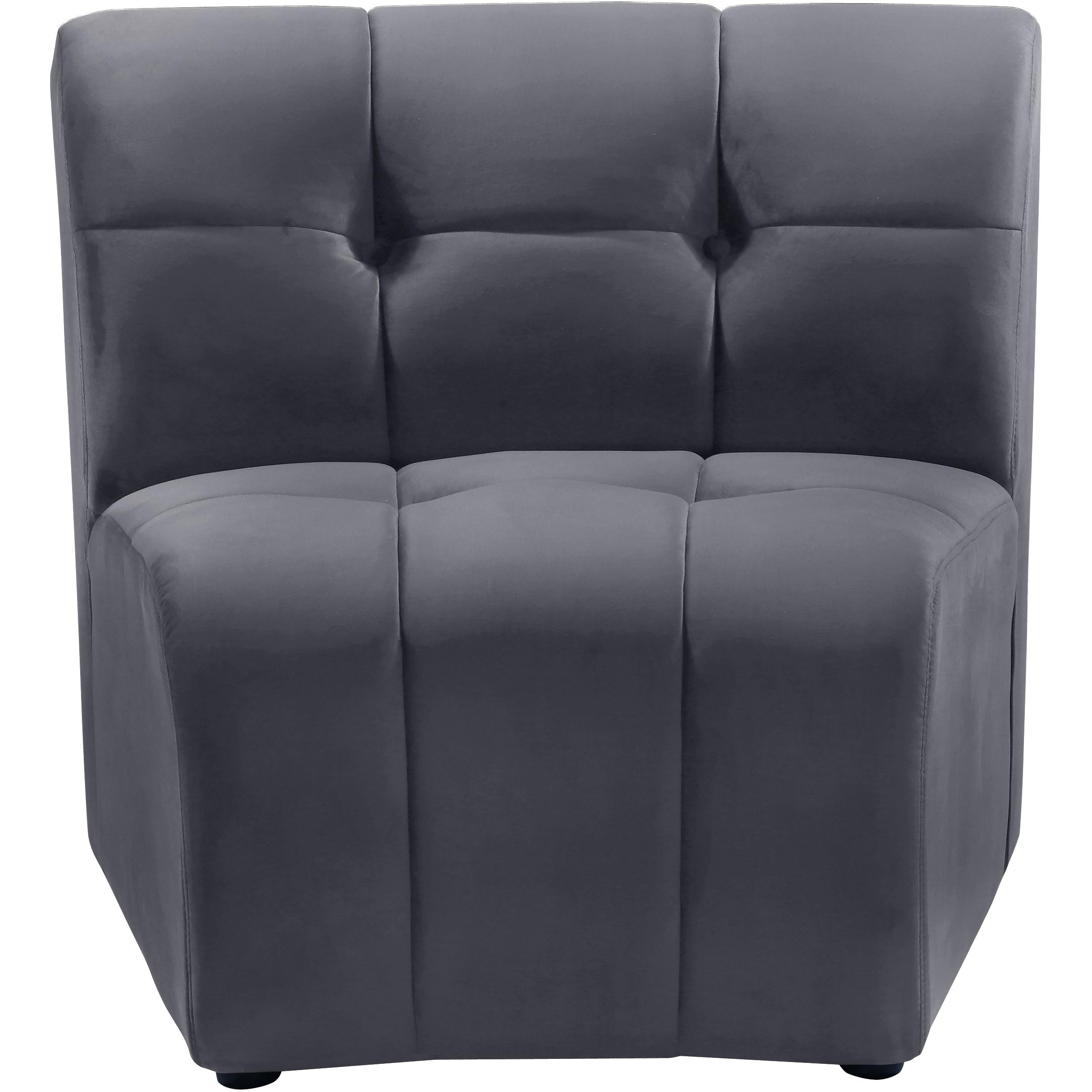 Meridian Limitless Grey Velvet Modular Chair