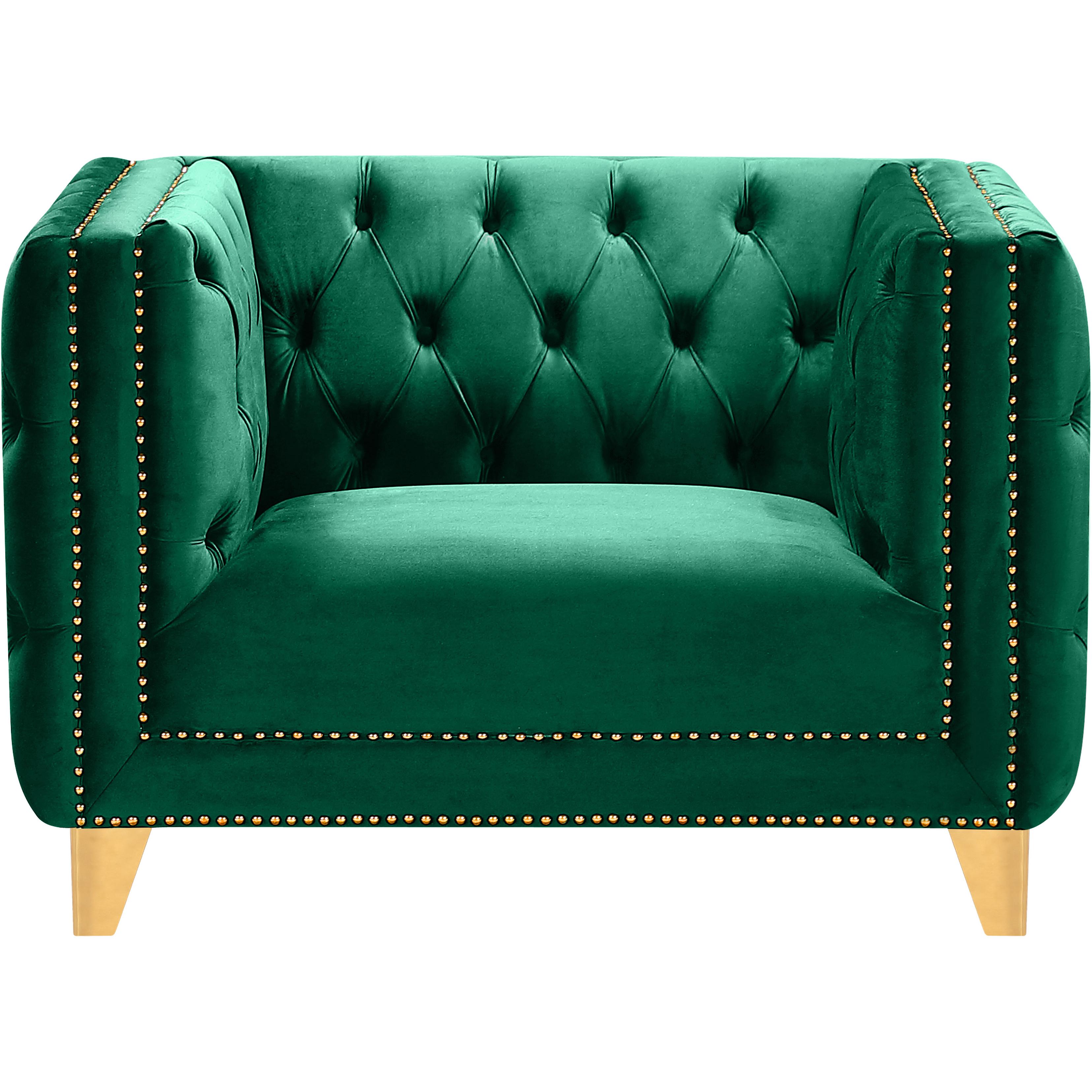 Meridian Michelle Green Velvet Chair
