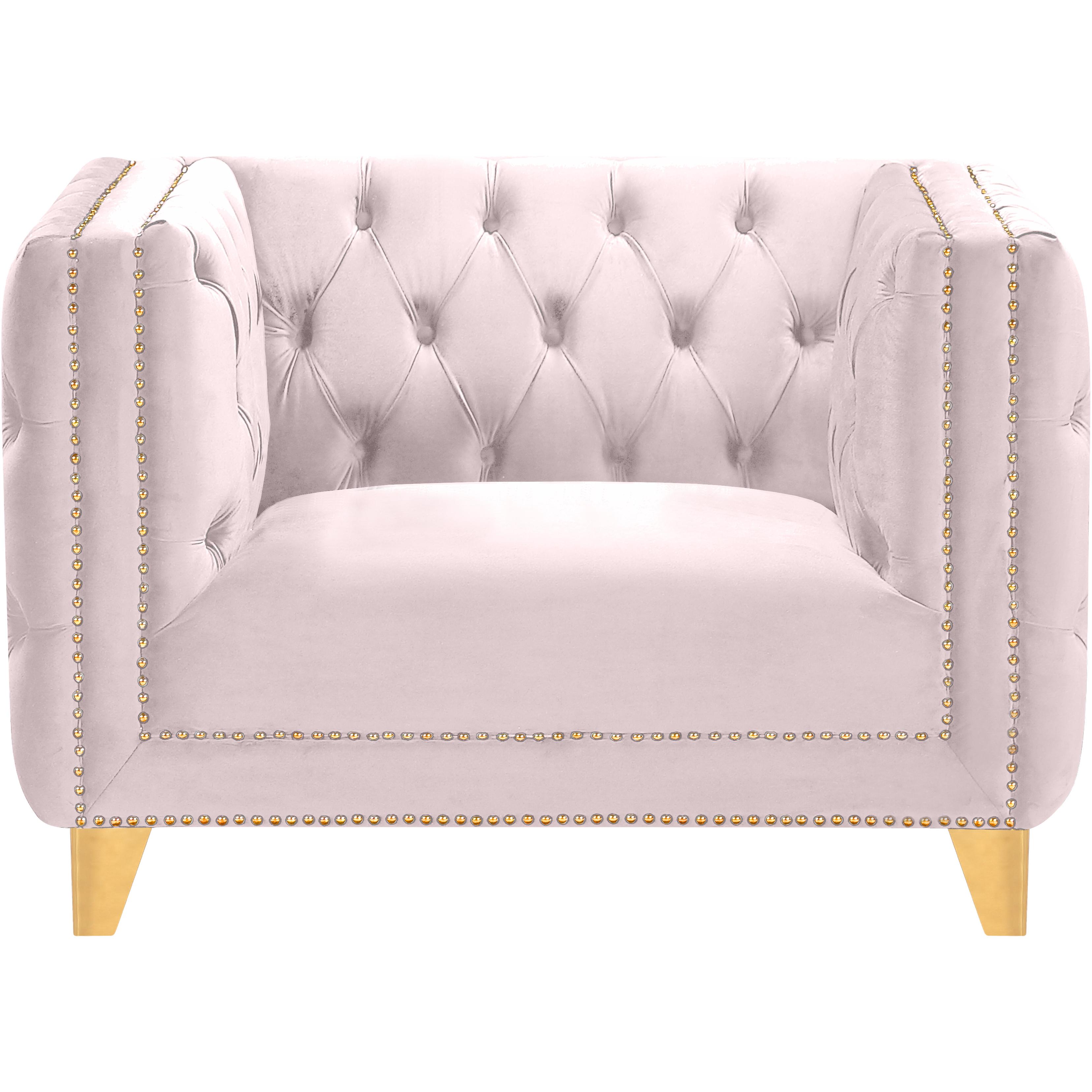 Meridian Michelle Pink Velvet Chair