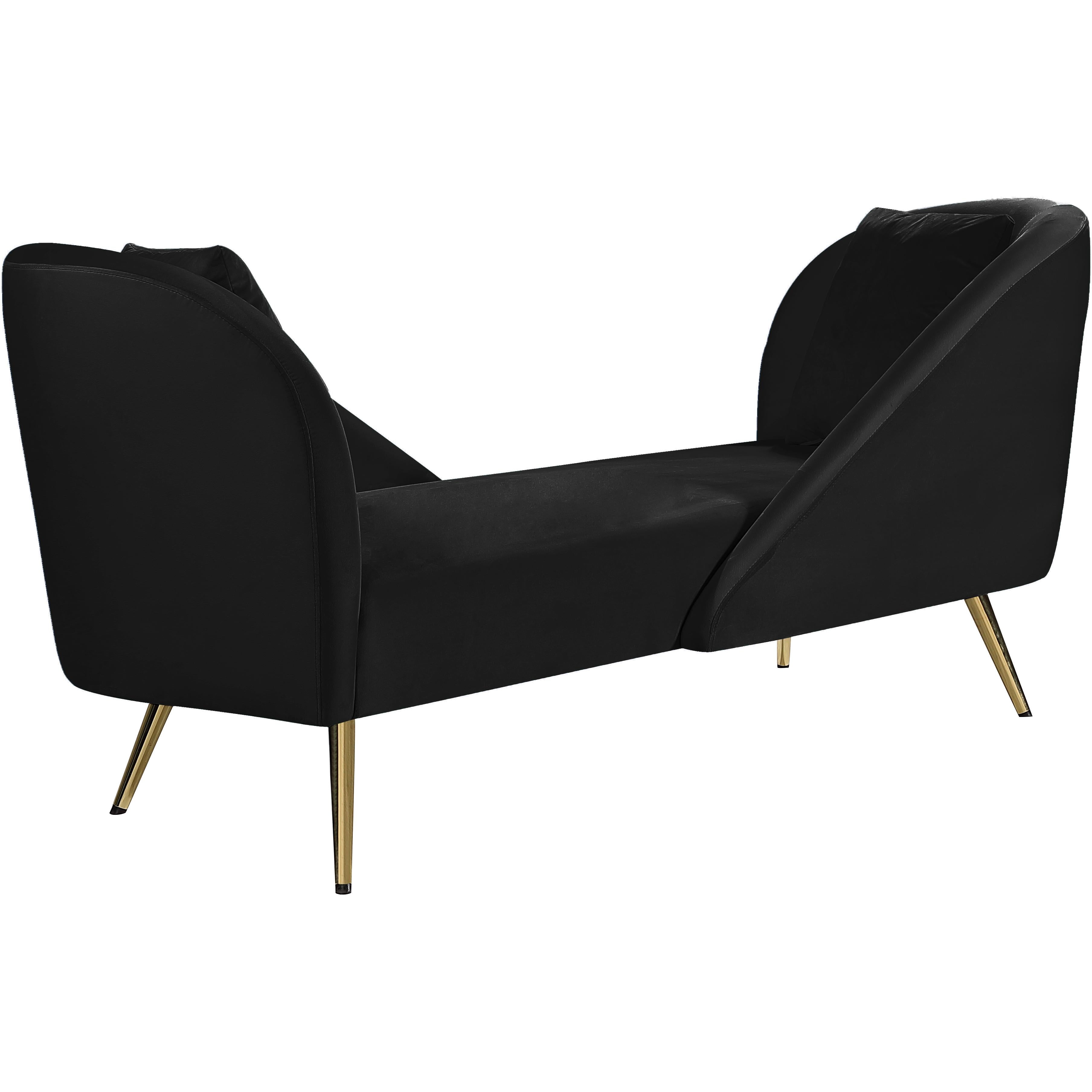 Meridian Nolan Black Velvet Chaise