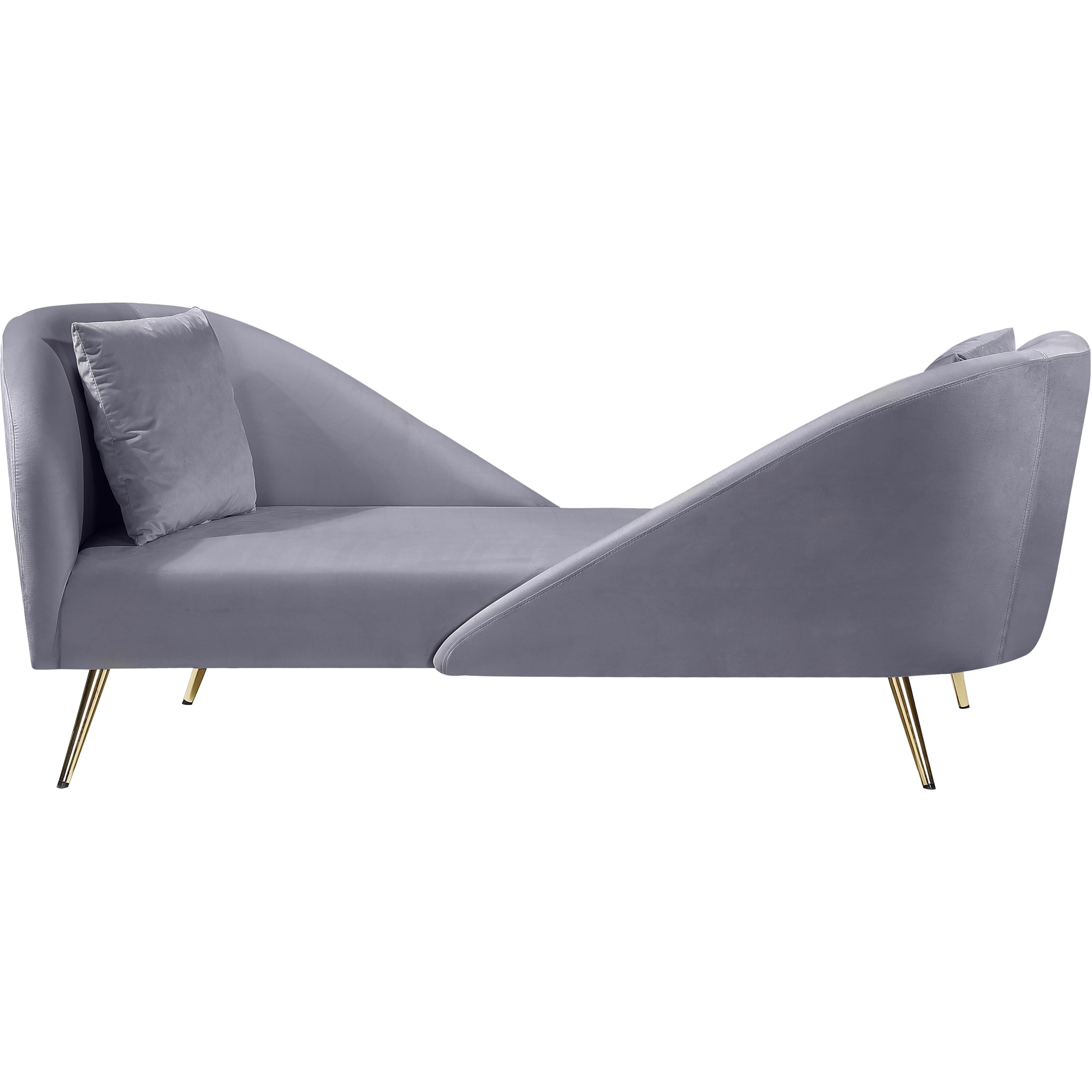 Meridian Nolan Grey Velvet Chaise