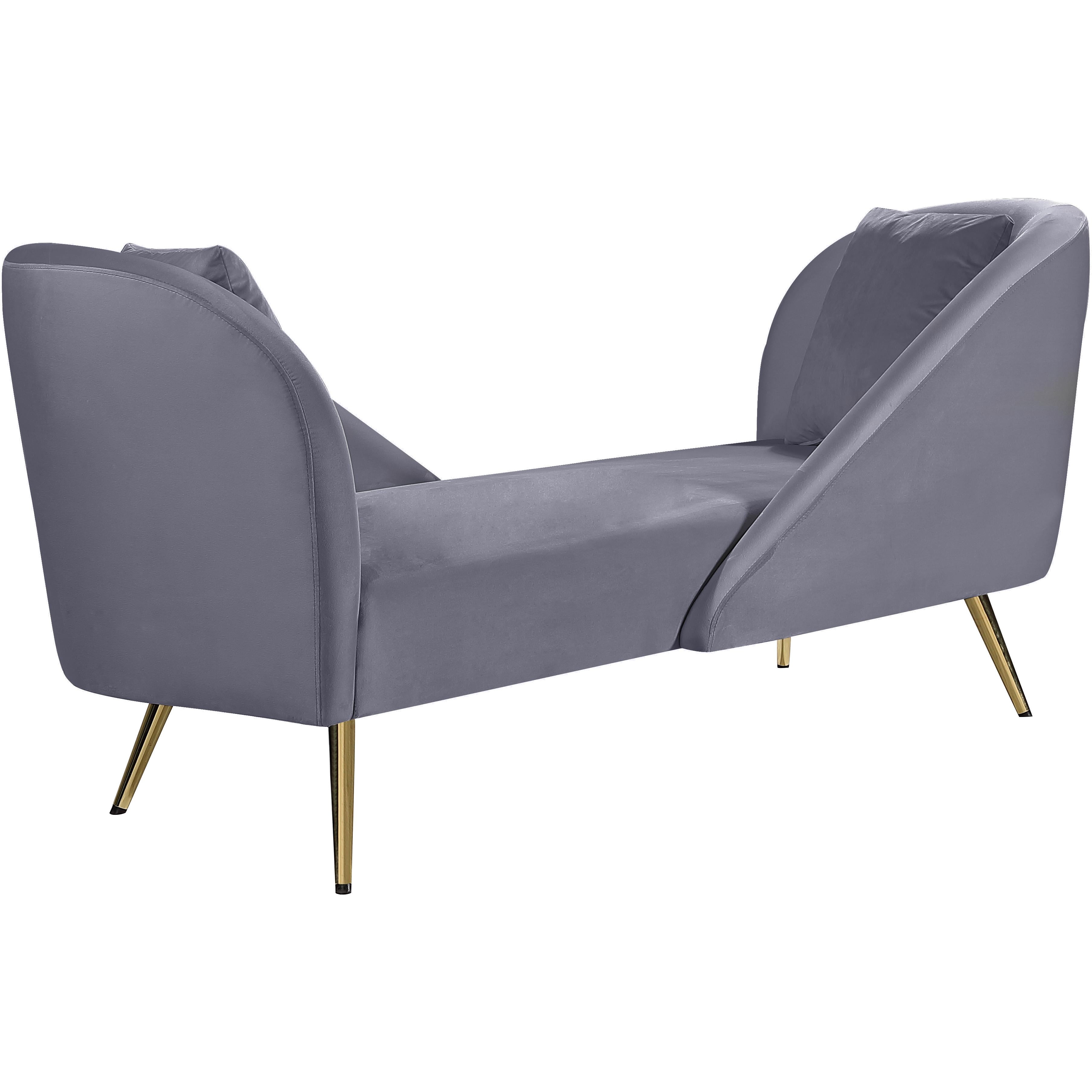 Meridian Nolan Grey Velvet Chaise