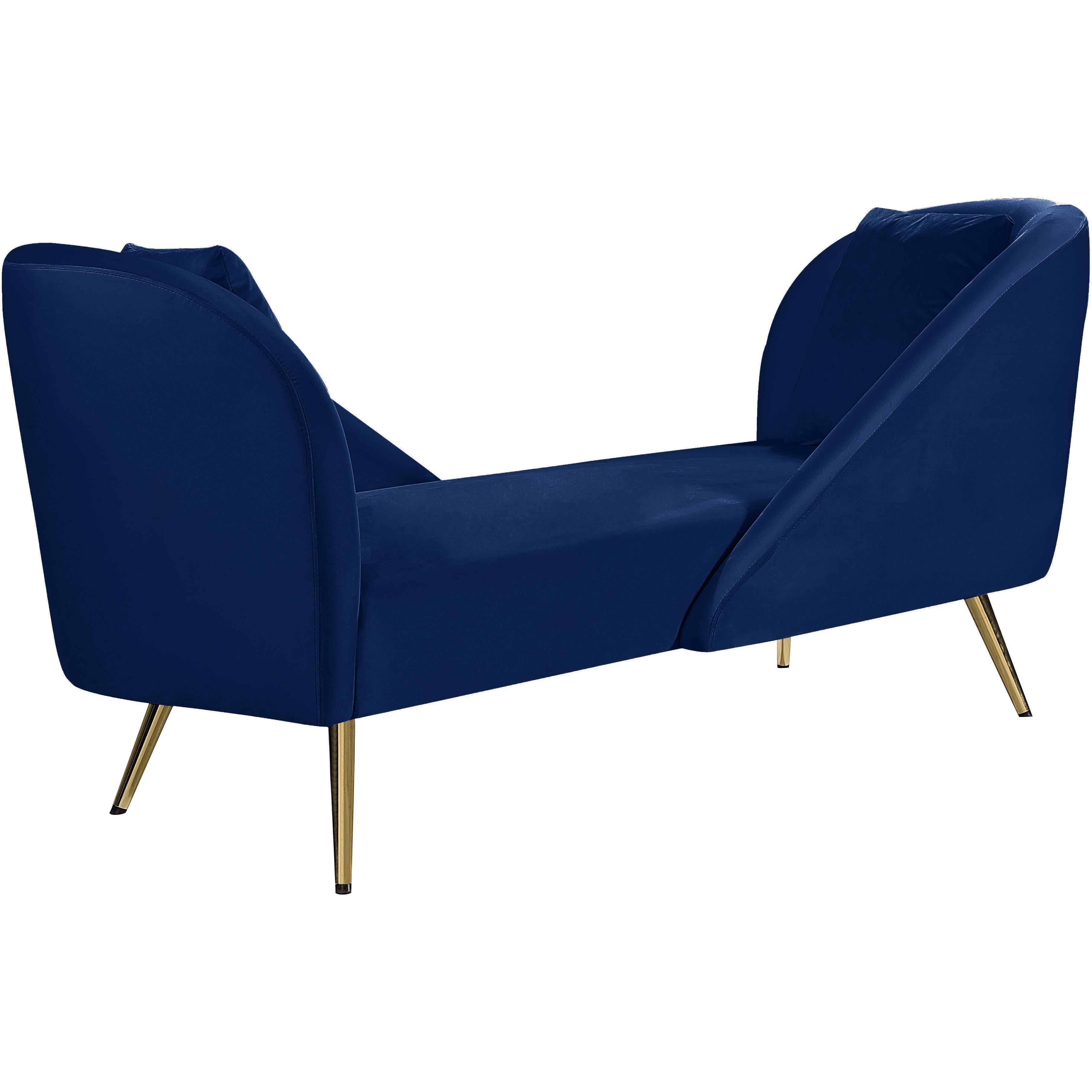 Meridian Nolan Navy Velvet Chaise