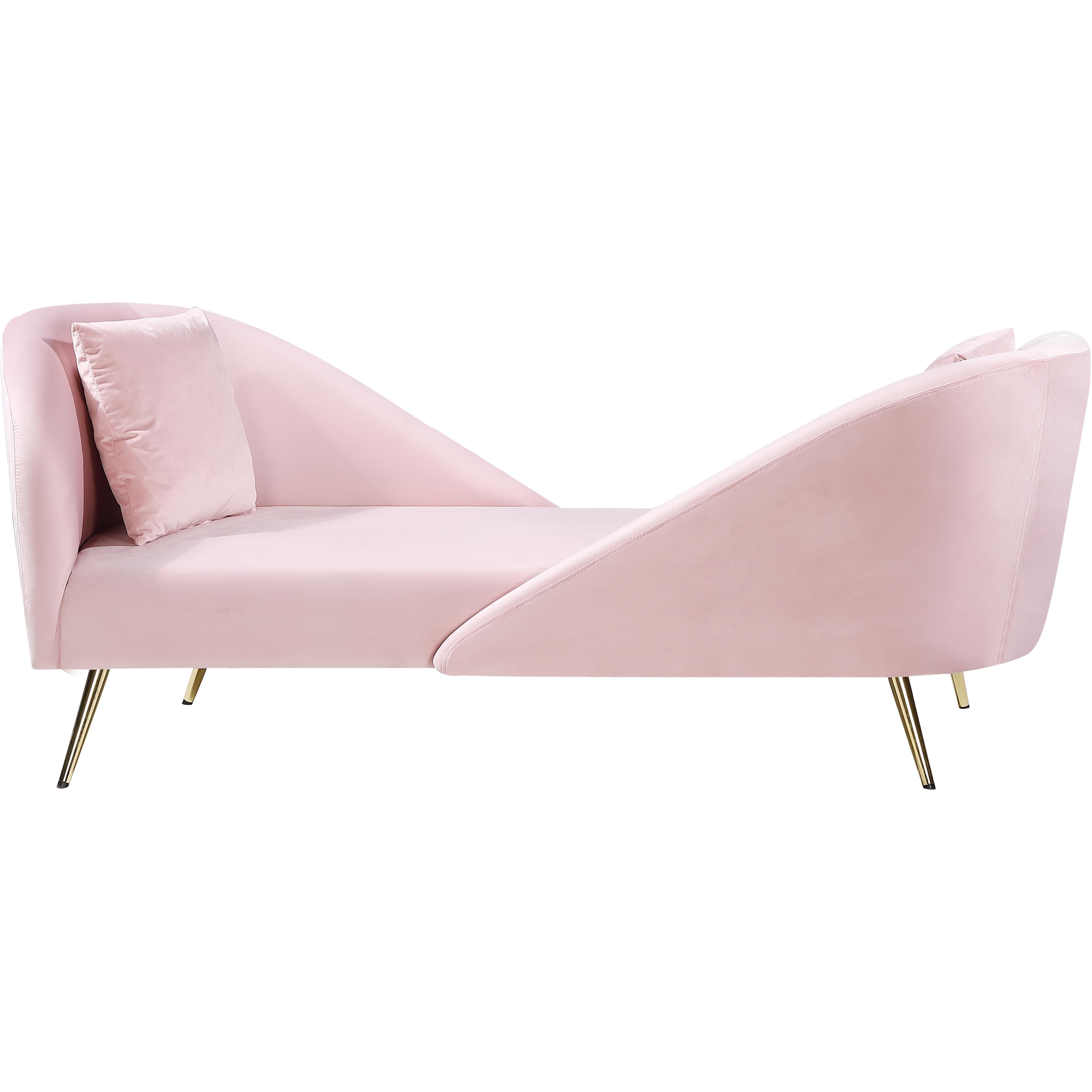 Meridian Nolan Pink Velvet Chaise
