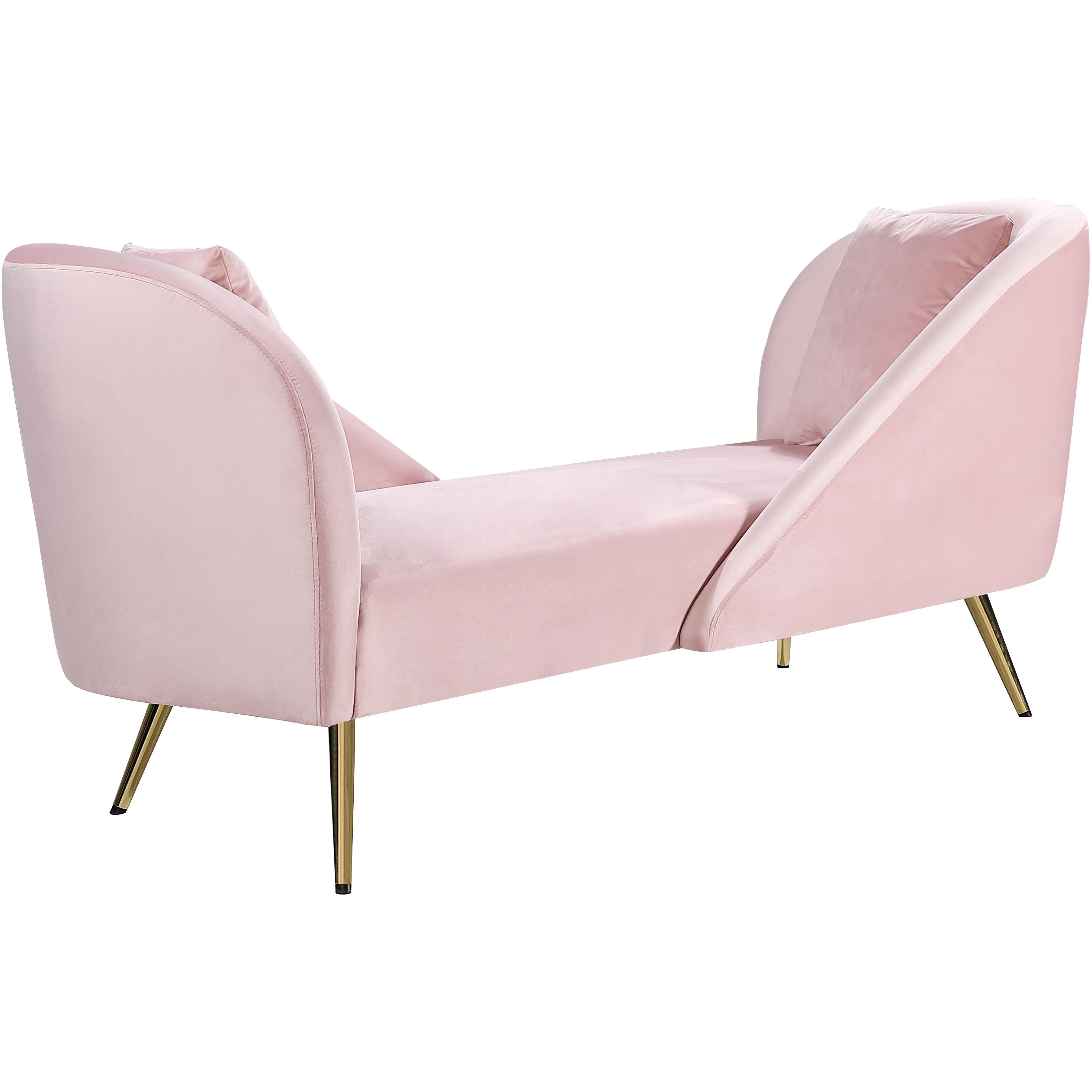 Meridian Nolan Pink Velvet Chaise
