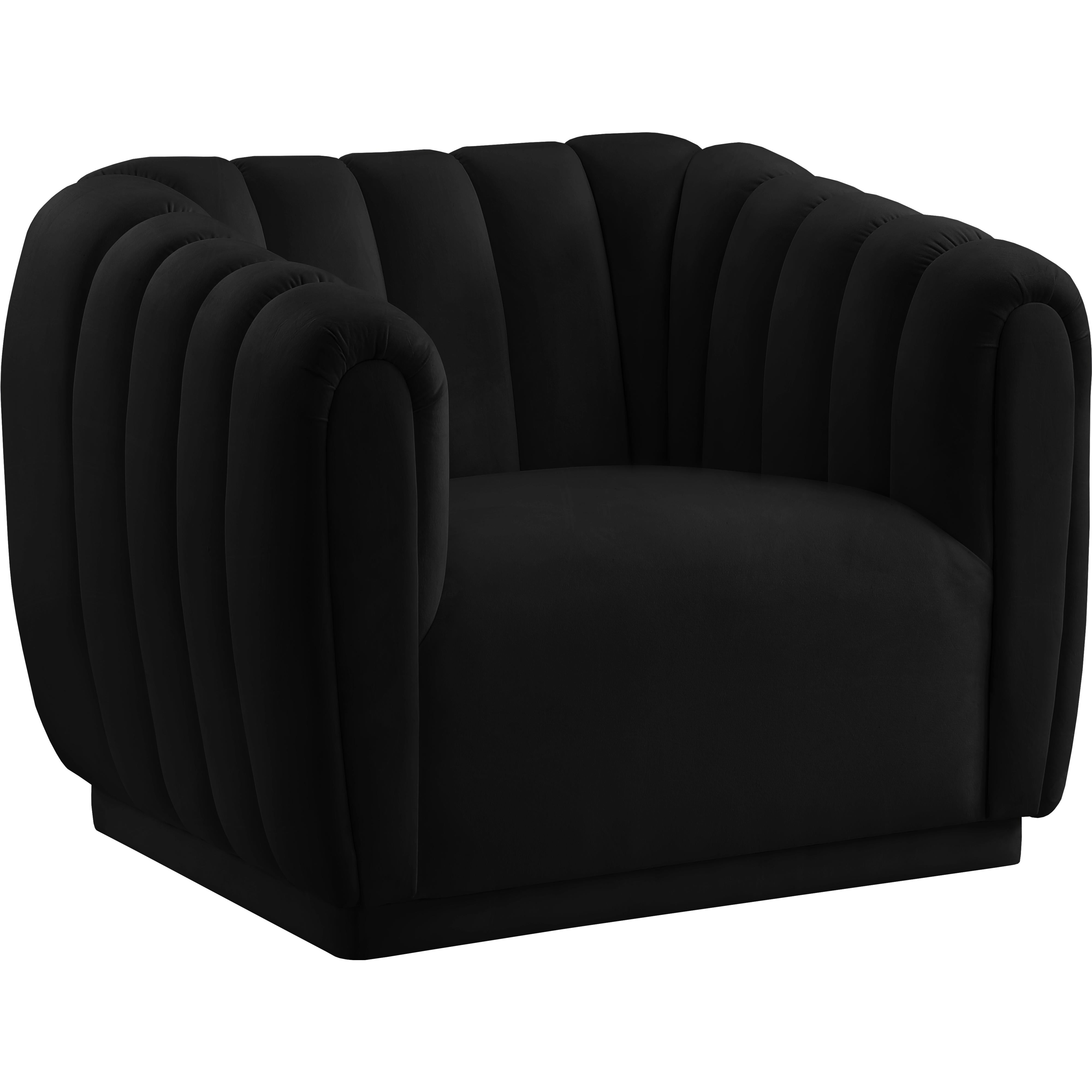 Meridian Dixie Black Velvet Chair