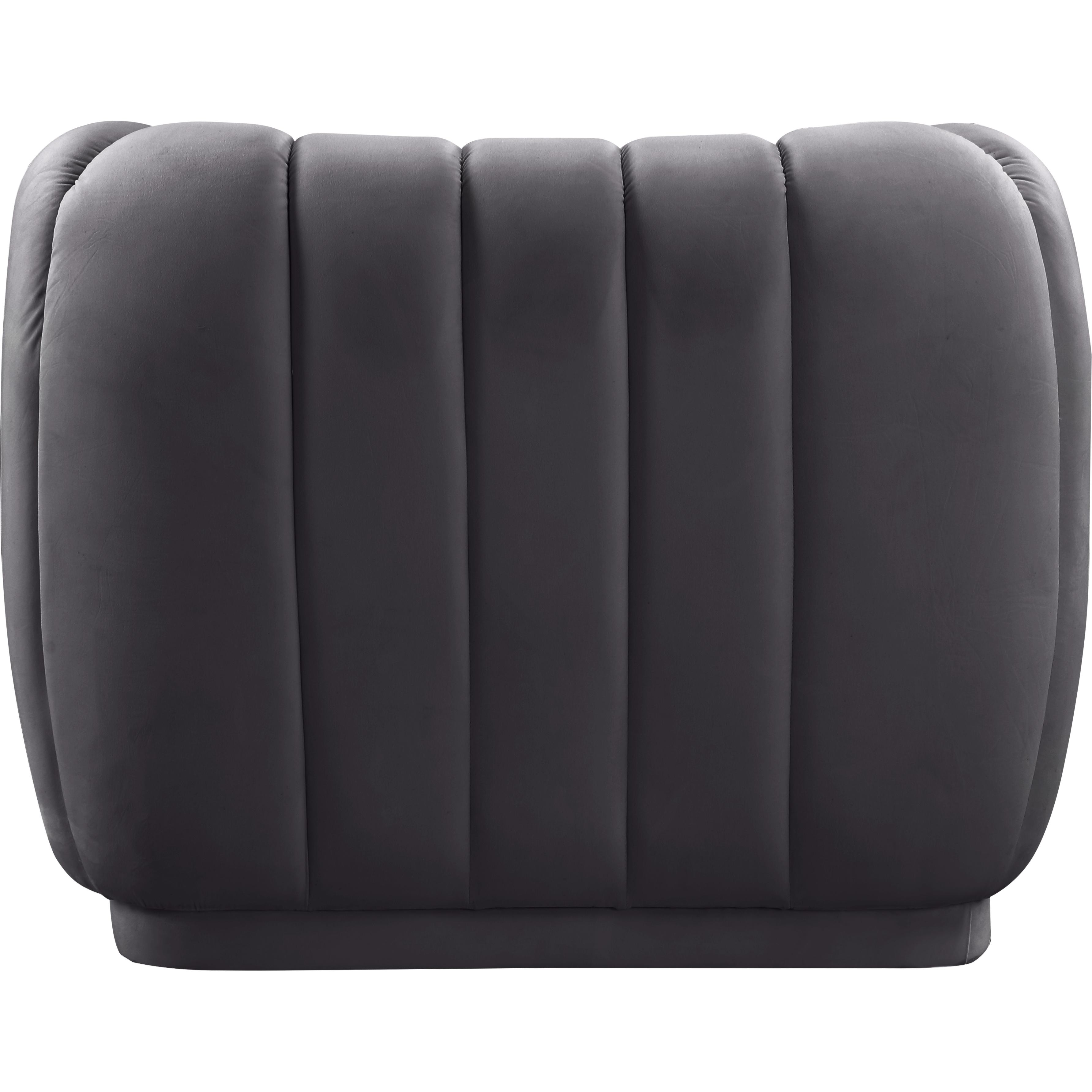 Meridian Dixie Grey Velvet Chair
