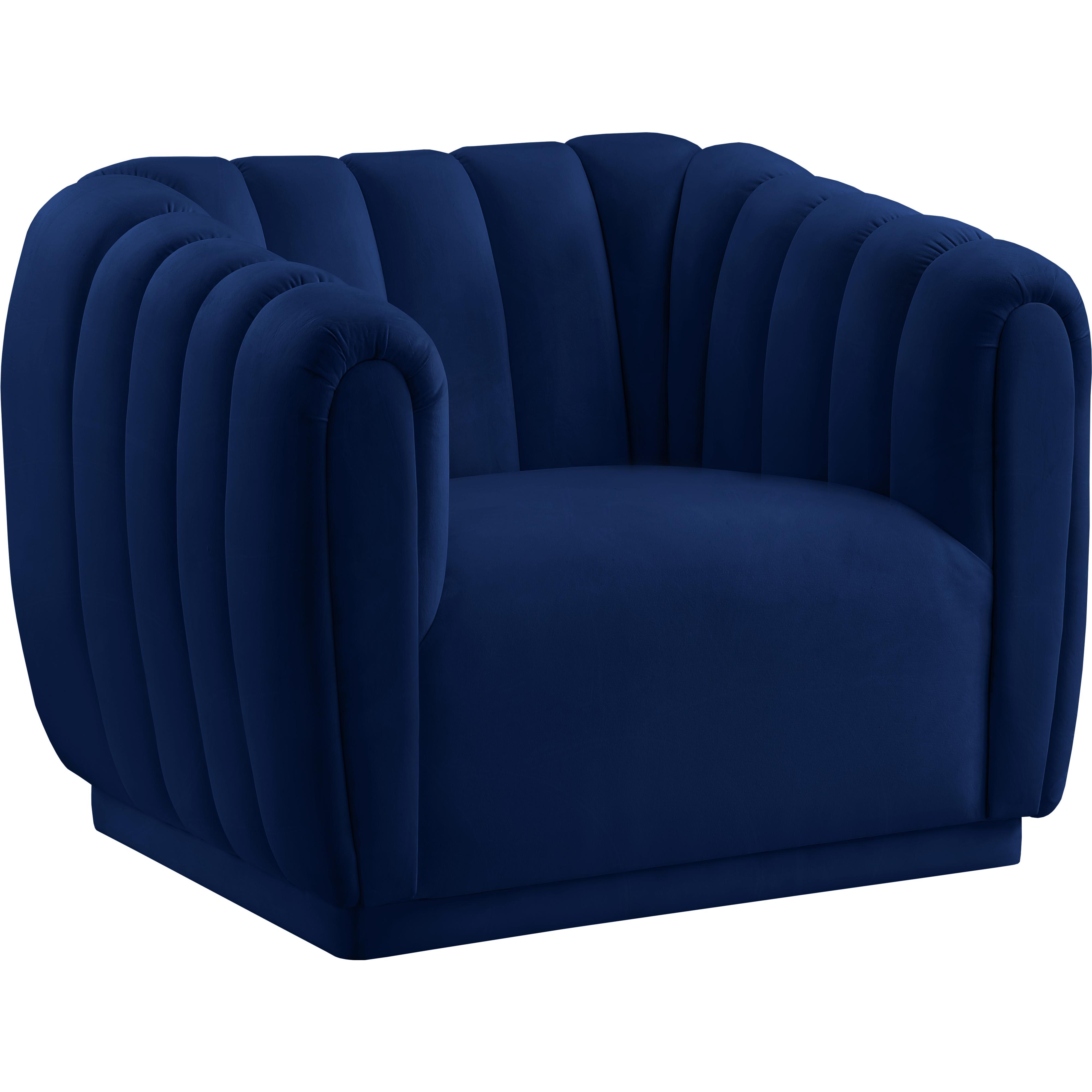 Meridian Dixie Navy Velvet Chair