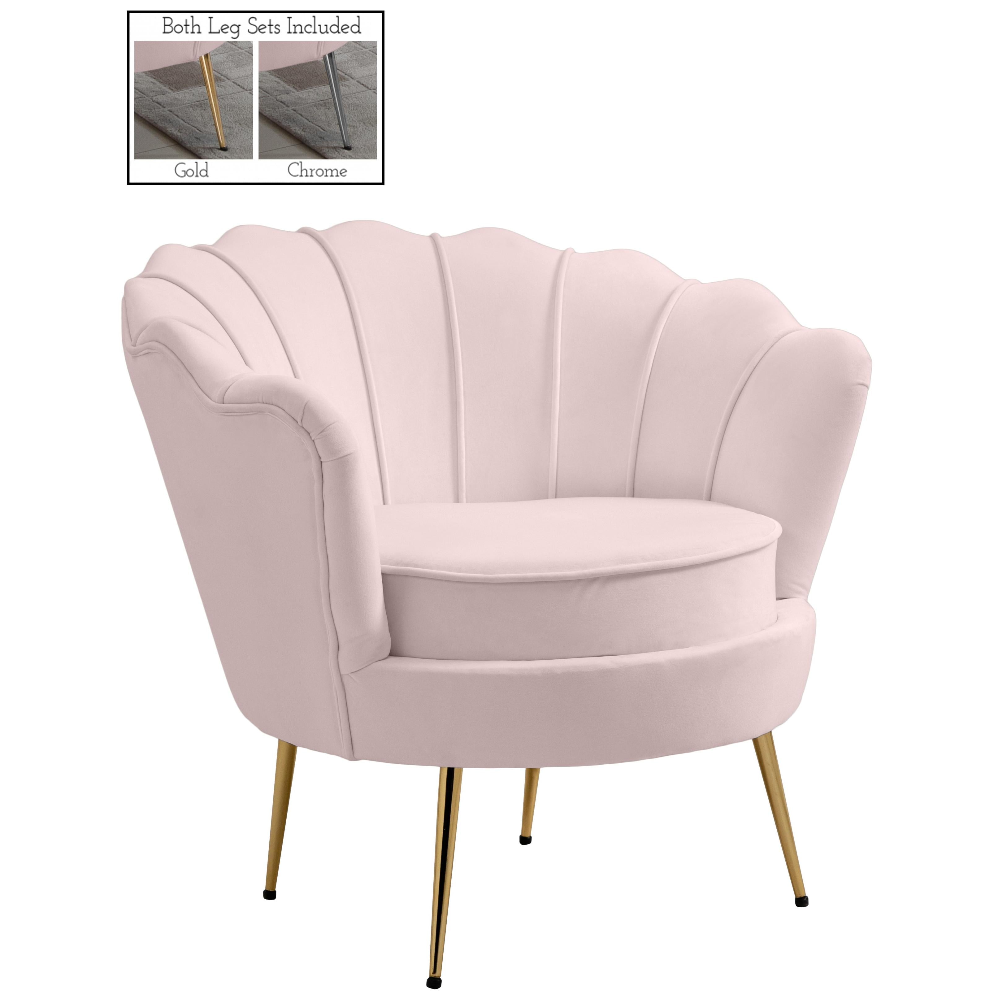 Meridian Gardenia Pink Velvet Chair