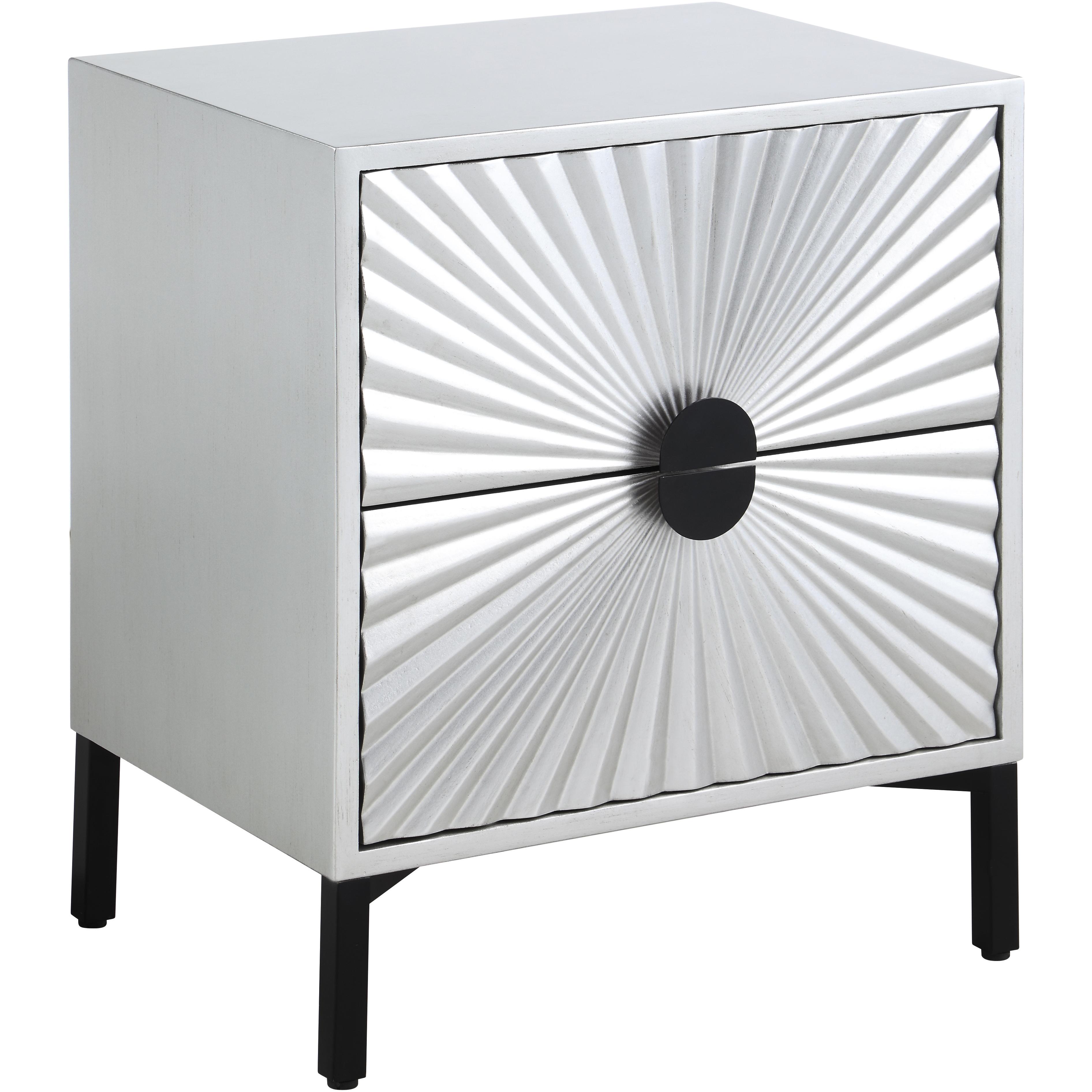 Meridian Glitz Antique Silver Side Table