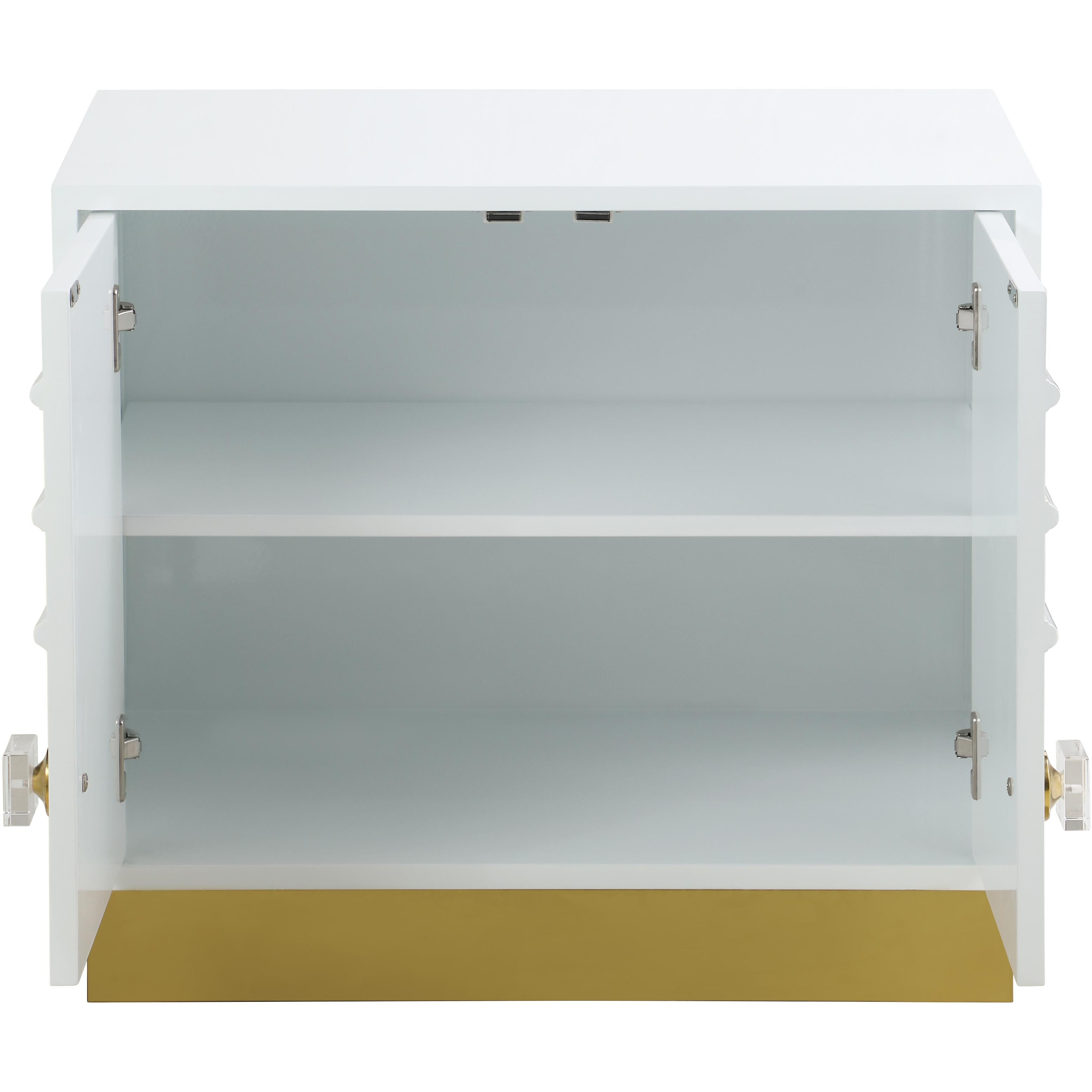 Meridian Cosmopolitan White Lacquer Side Table