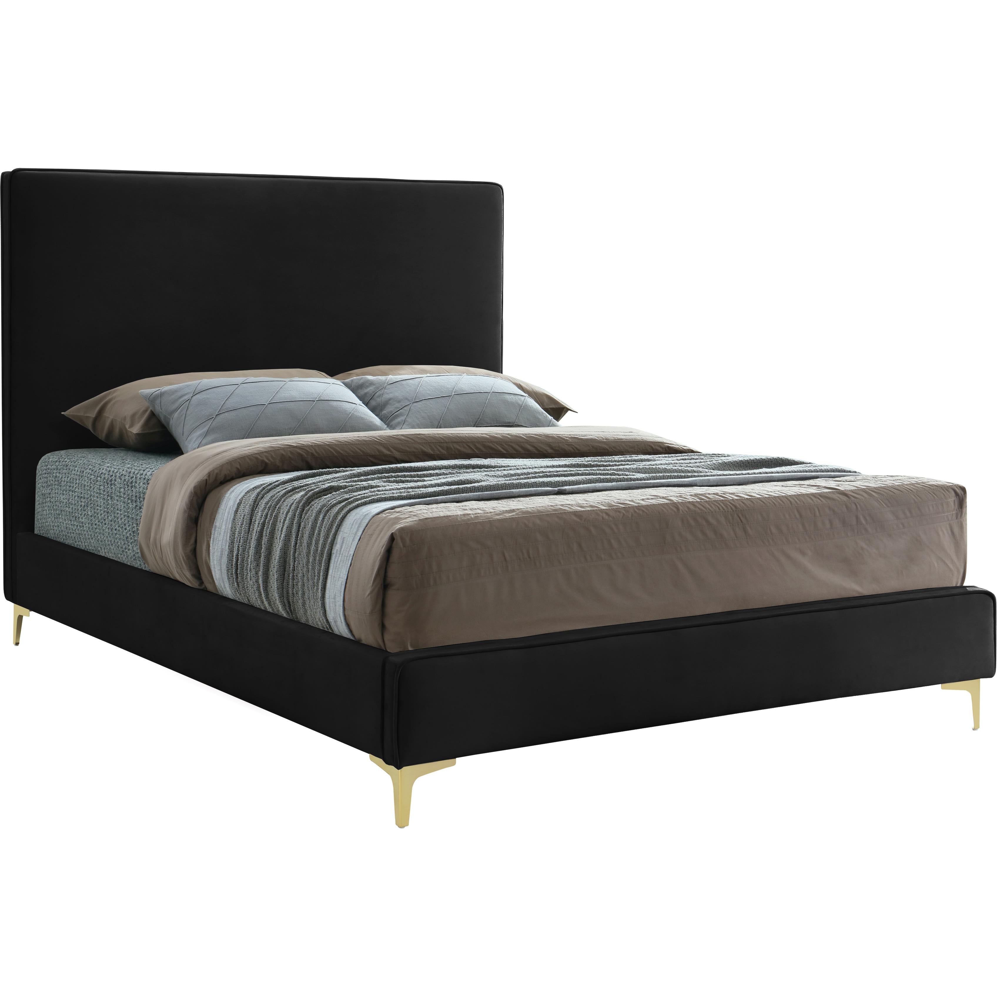 Meridian Geri Black Velvet Full Bed