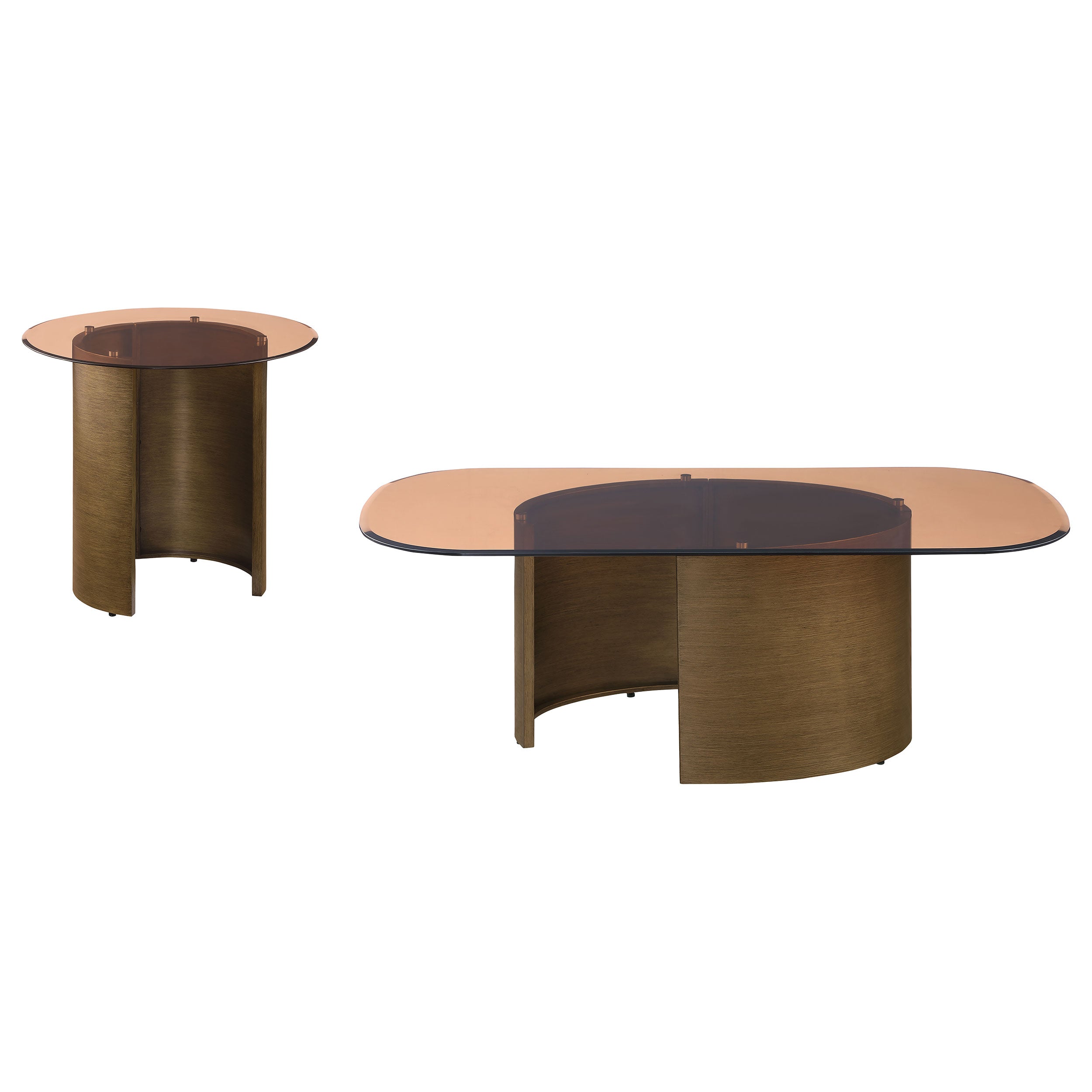 Morena Coffee and End Table Set Brushed Bronze