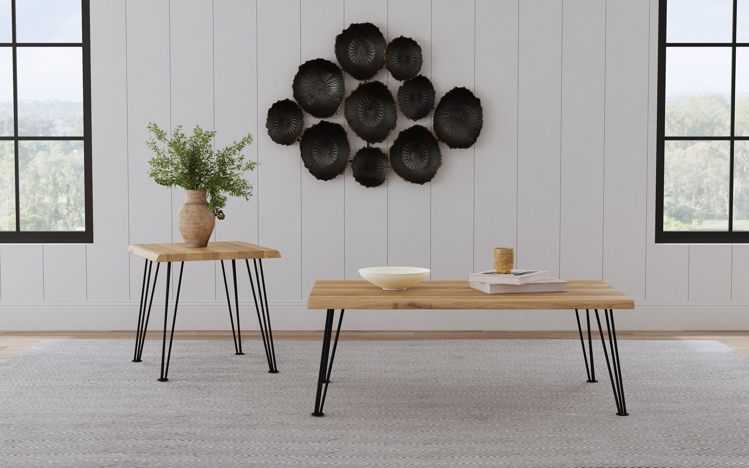 Zander Rectangular Coffee and End Table Set Natural